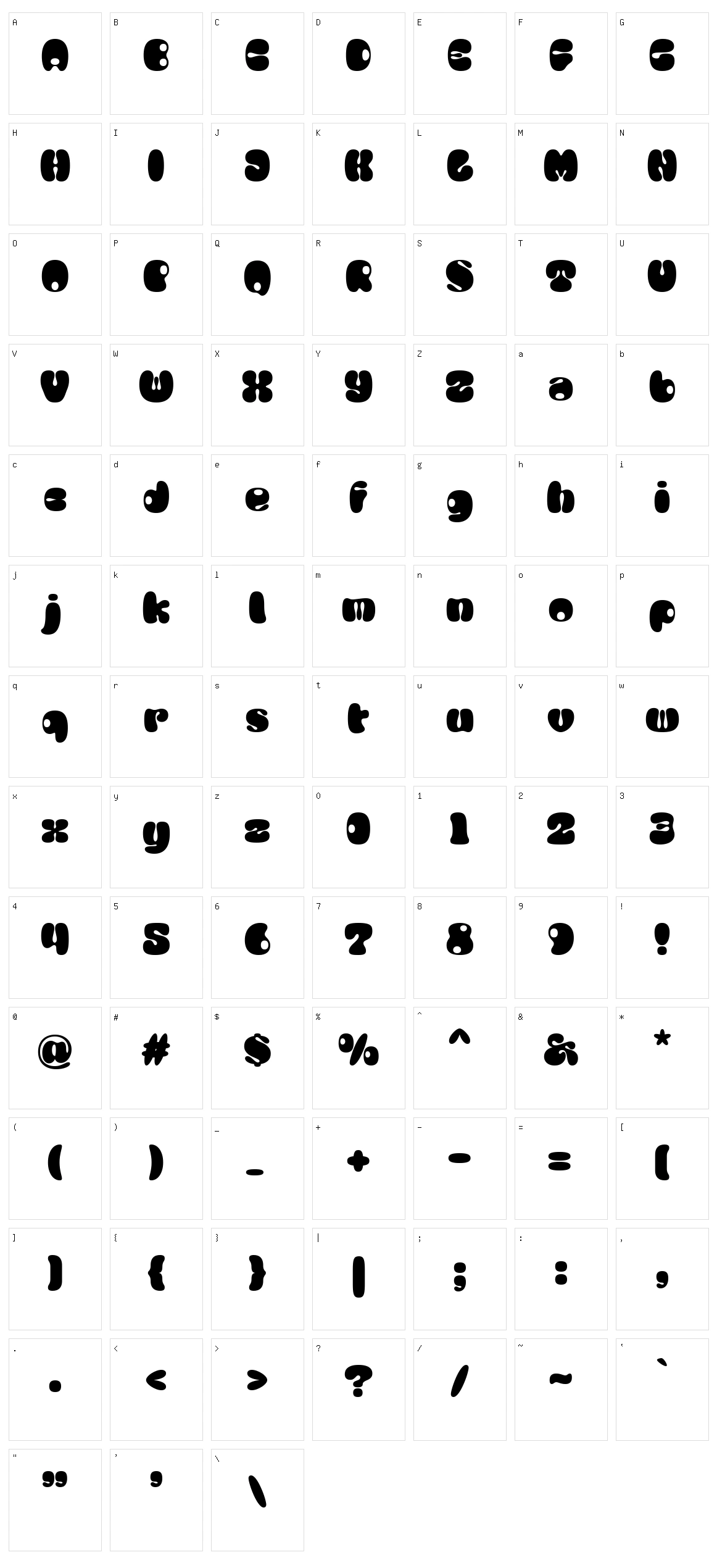 Mochita Display Character Set