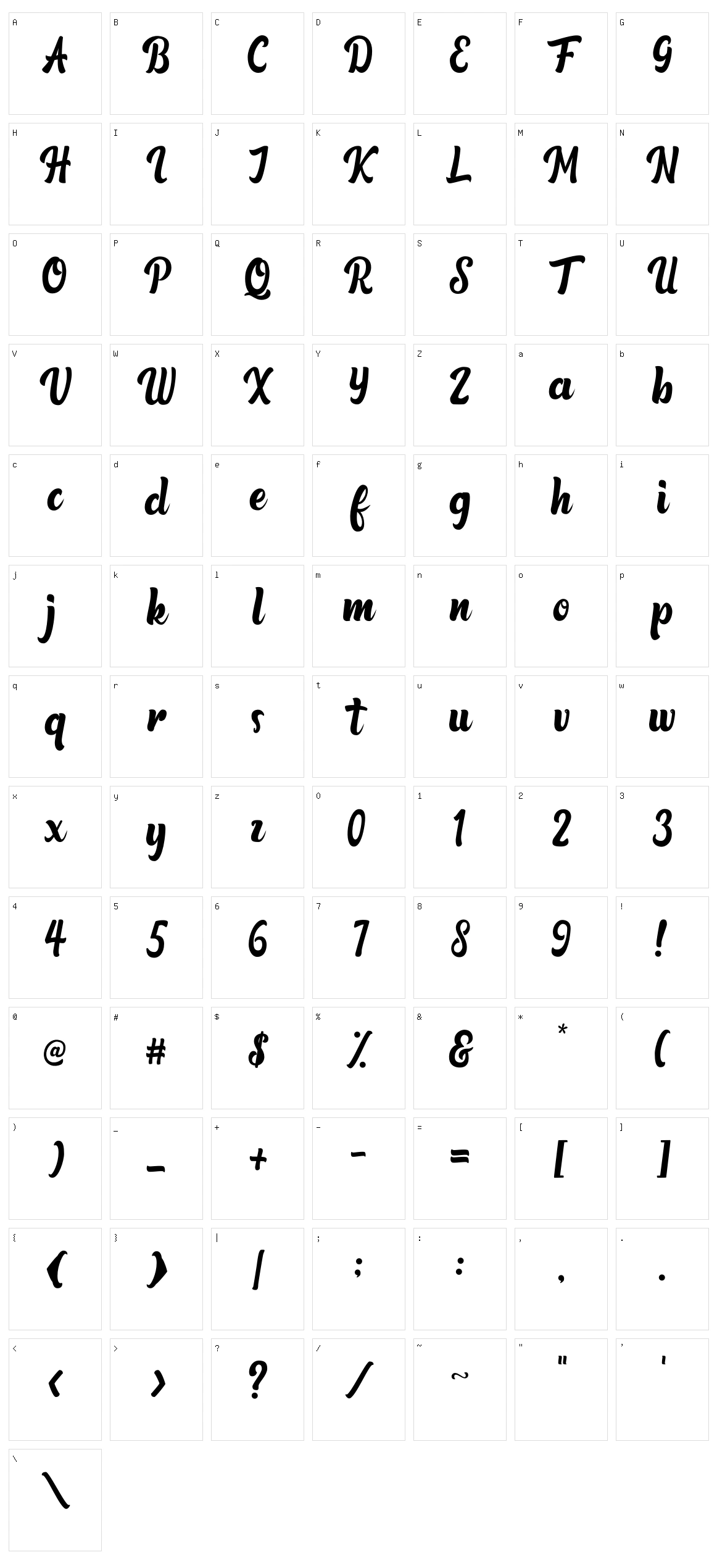 Qintoun Character Set