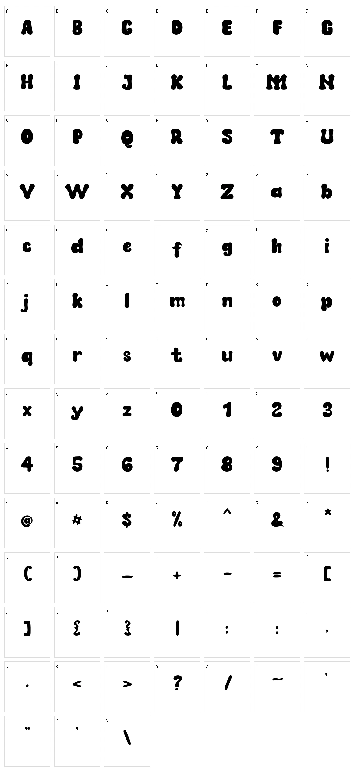 Mozaquen Character Set
