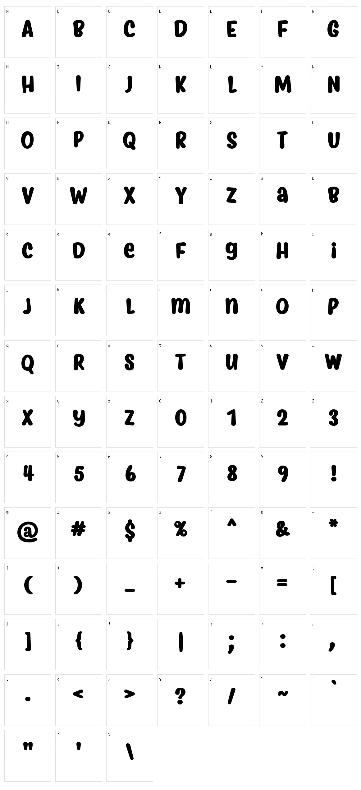 Myfrida Character Set