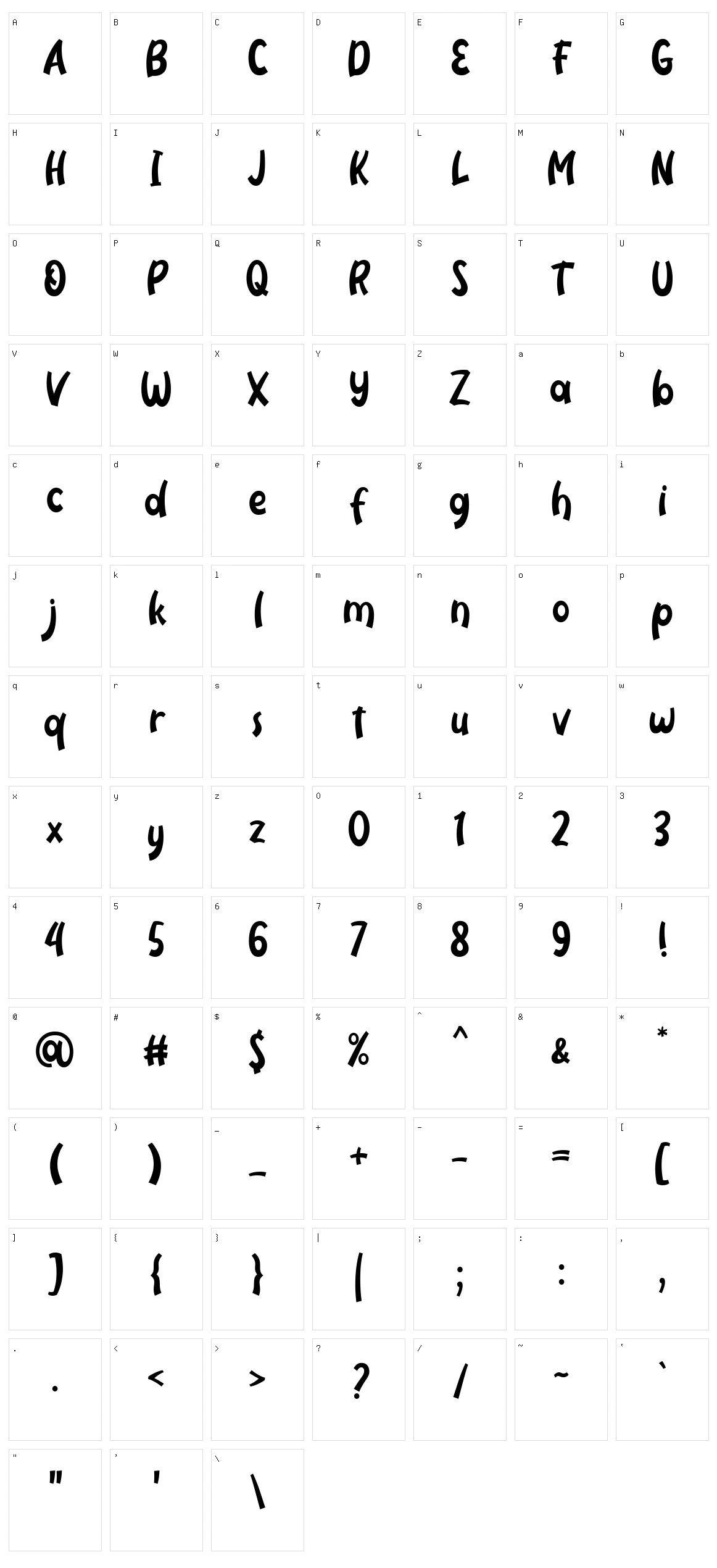 Neigfriste Character Set