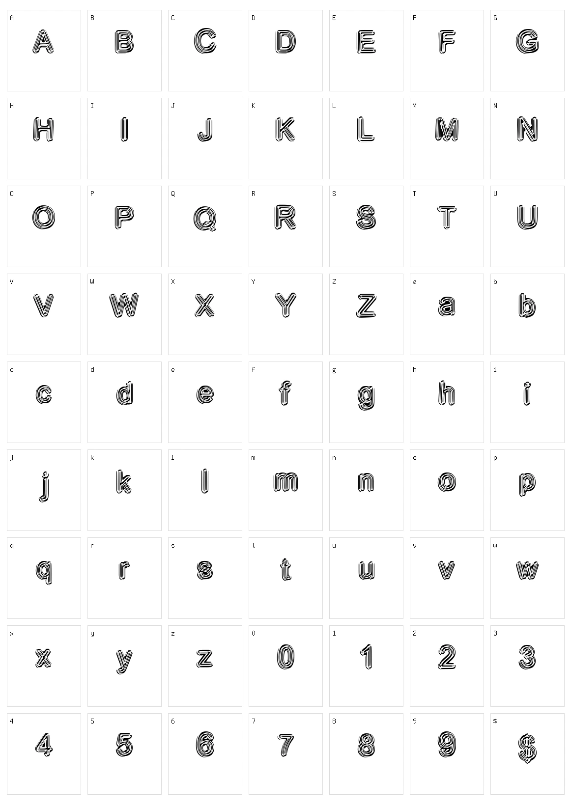 Neon Disco Character Set