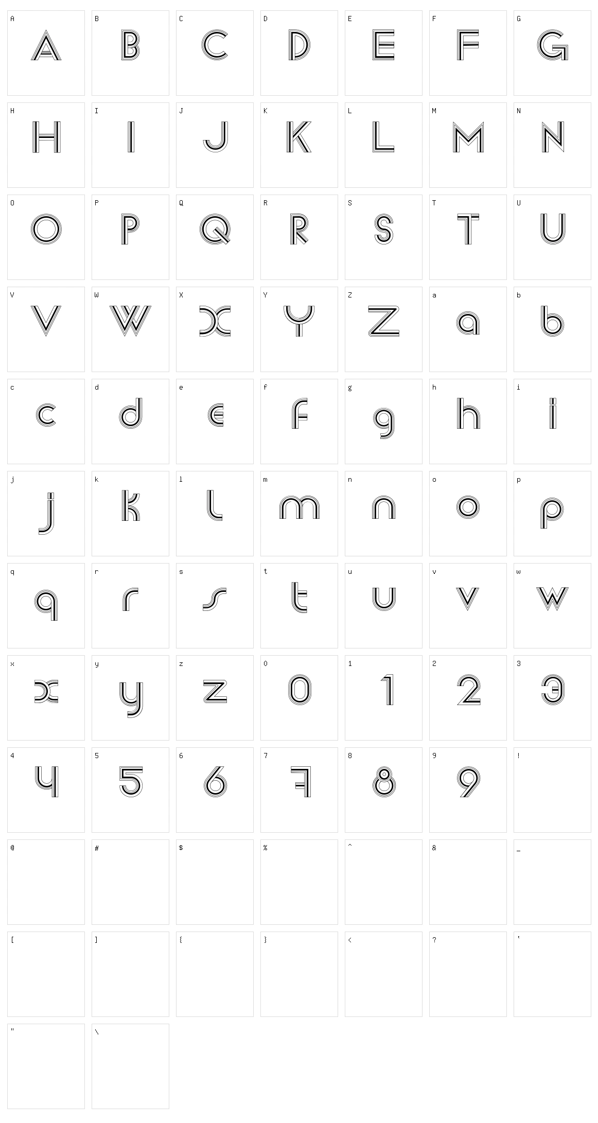Newsense Character Set