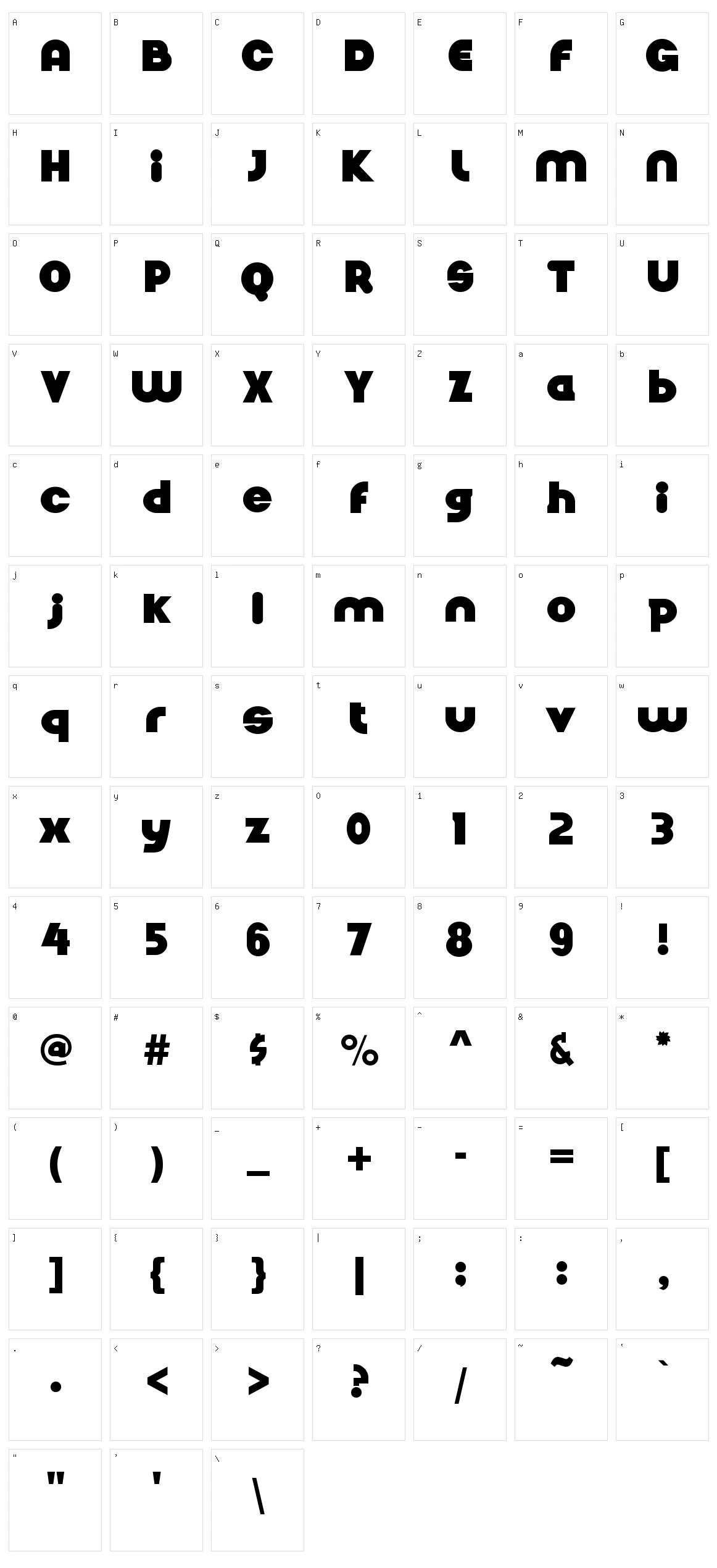 Nickel Bumpy Character Set