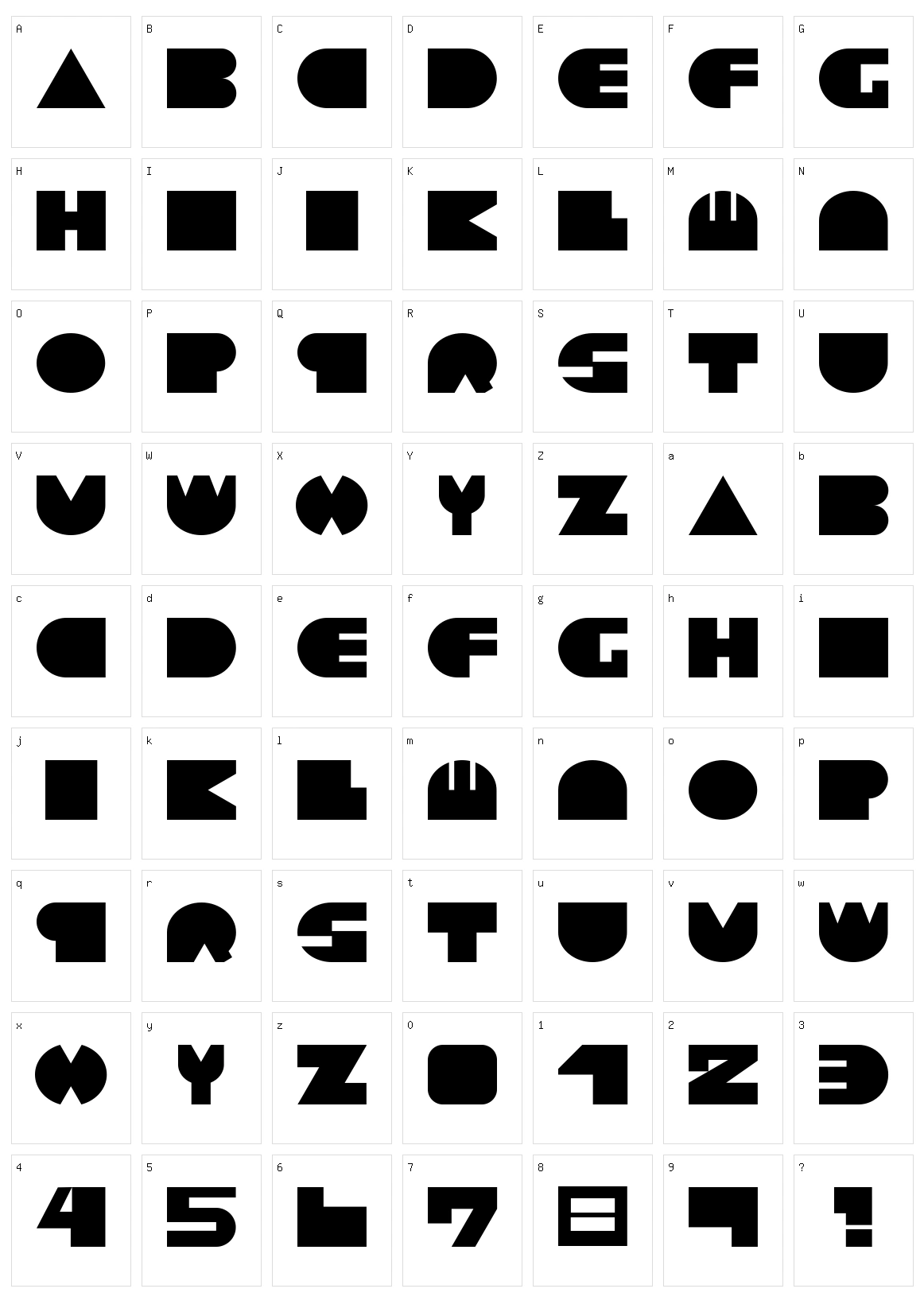 Noted V1 Character Set