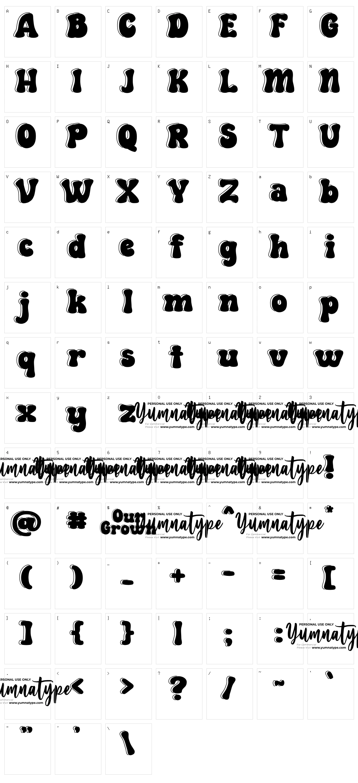 Our Grown Character Set