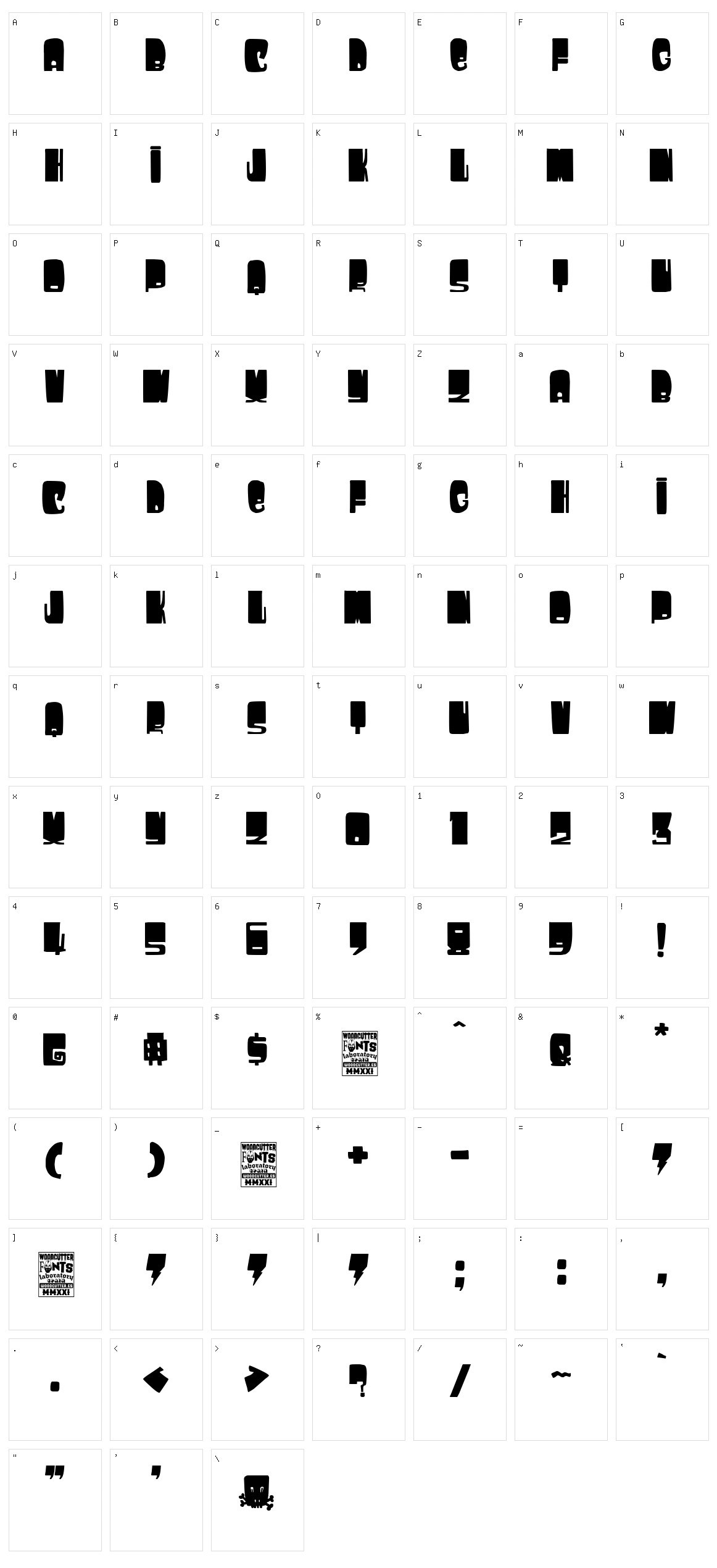 Pacheco's Boulevard Character Set