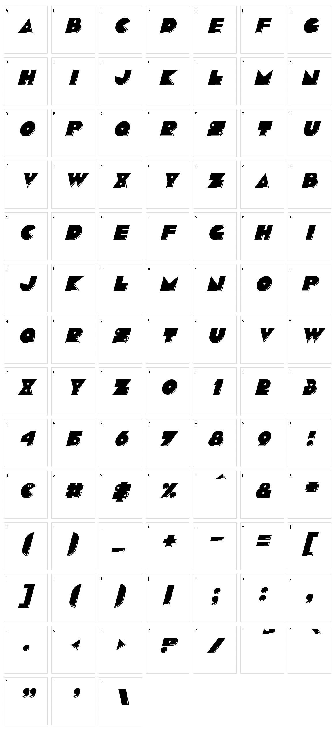 Pacmania Character Set