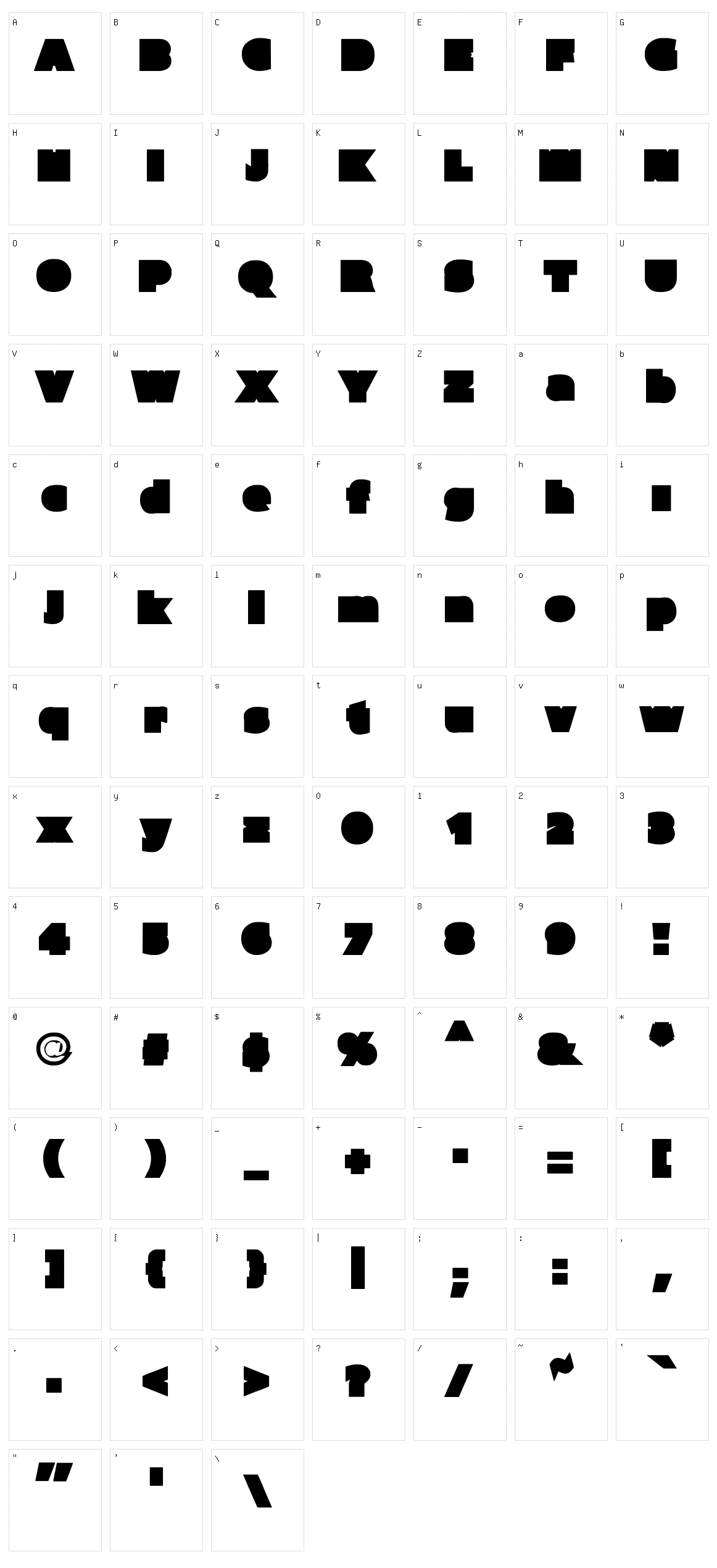 Parafuse Character Set