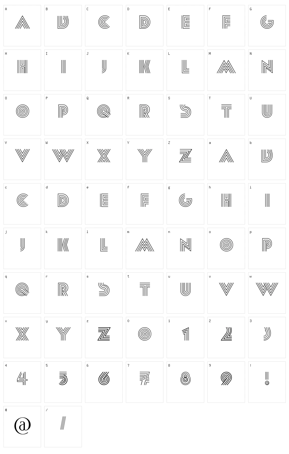 Paralis Character Set