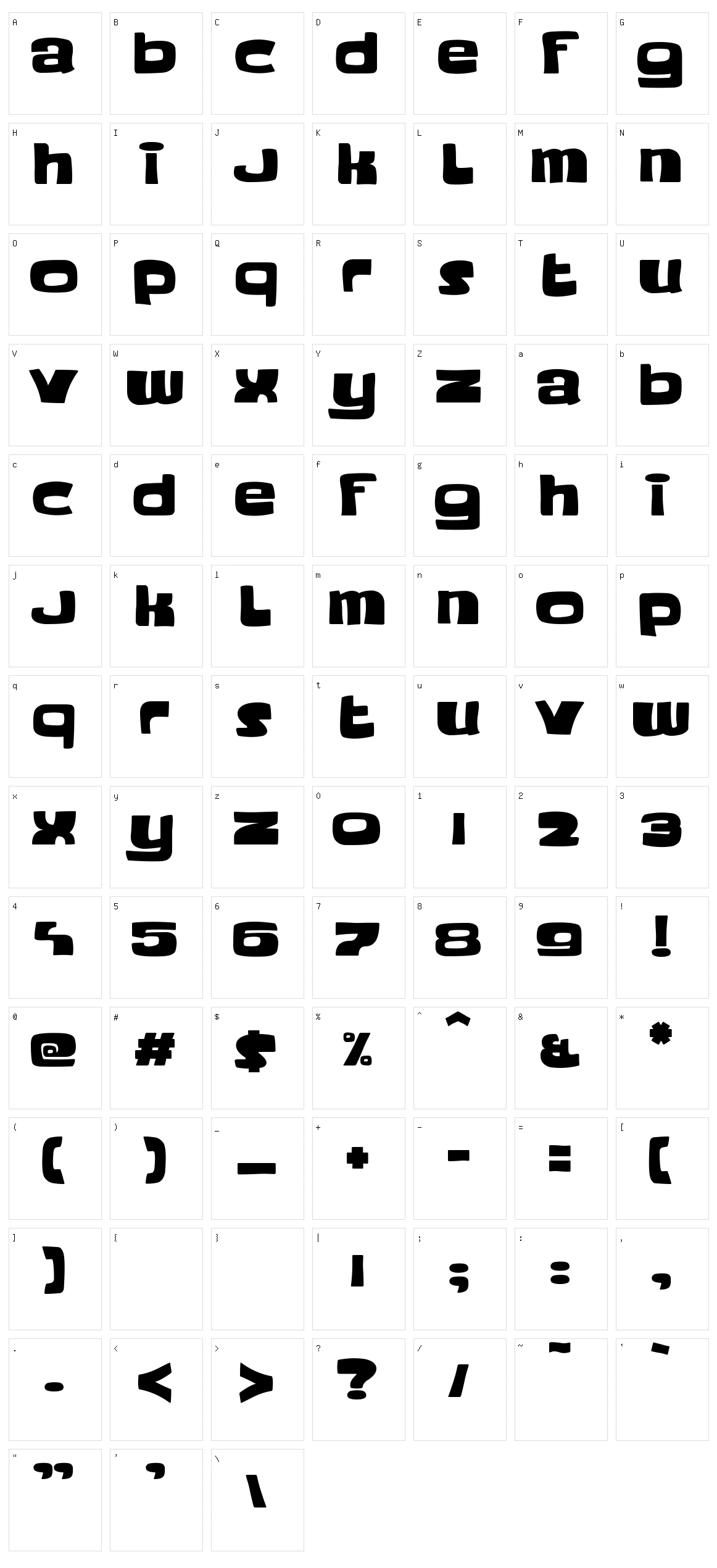 Playtimes Character Set