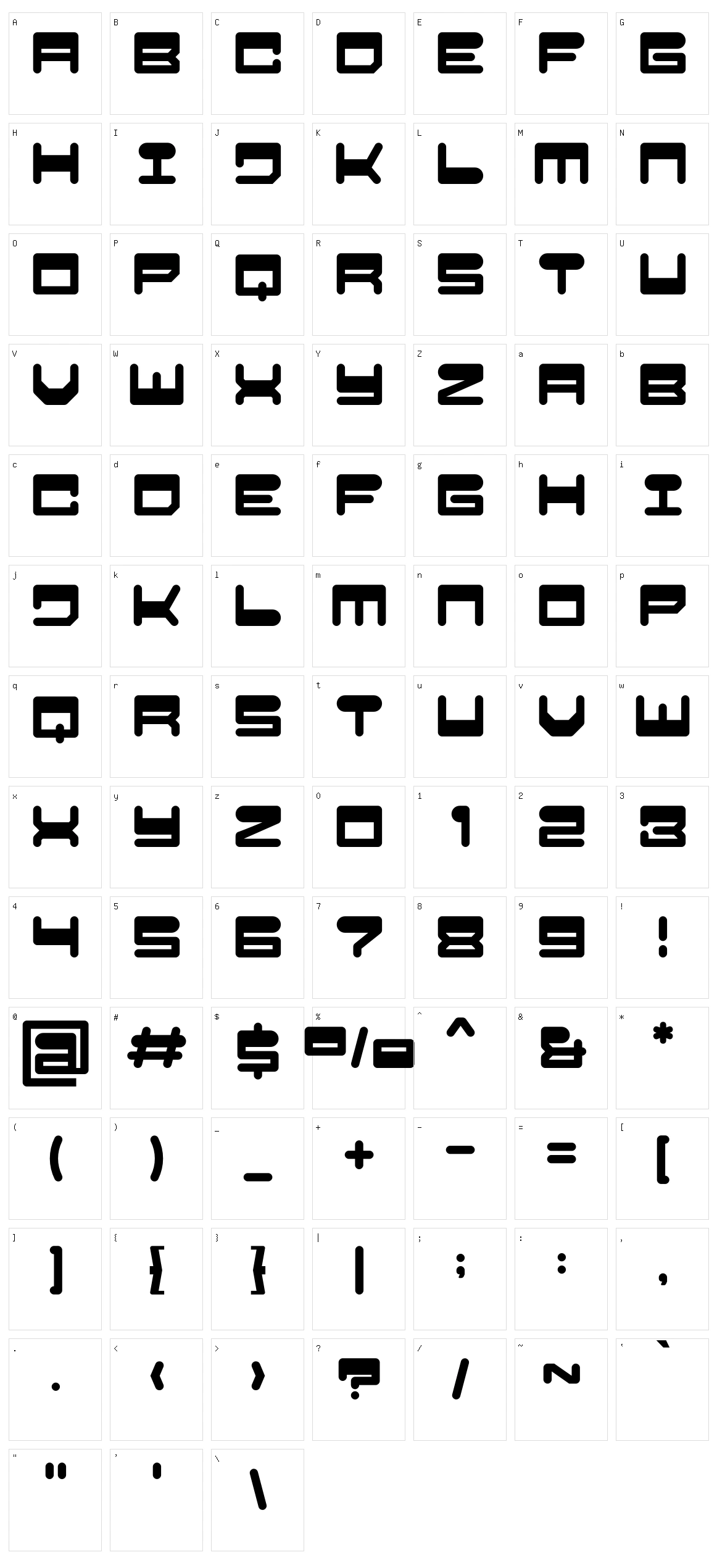 Popboy Character Set