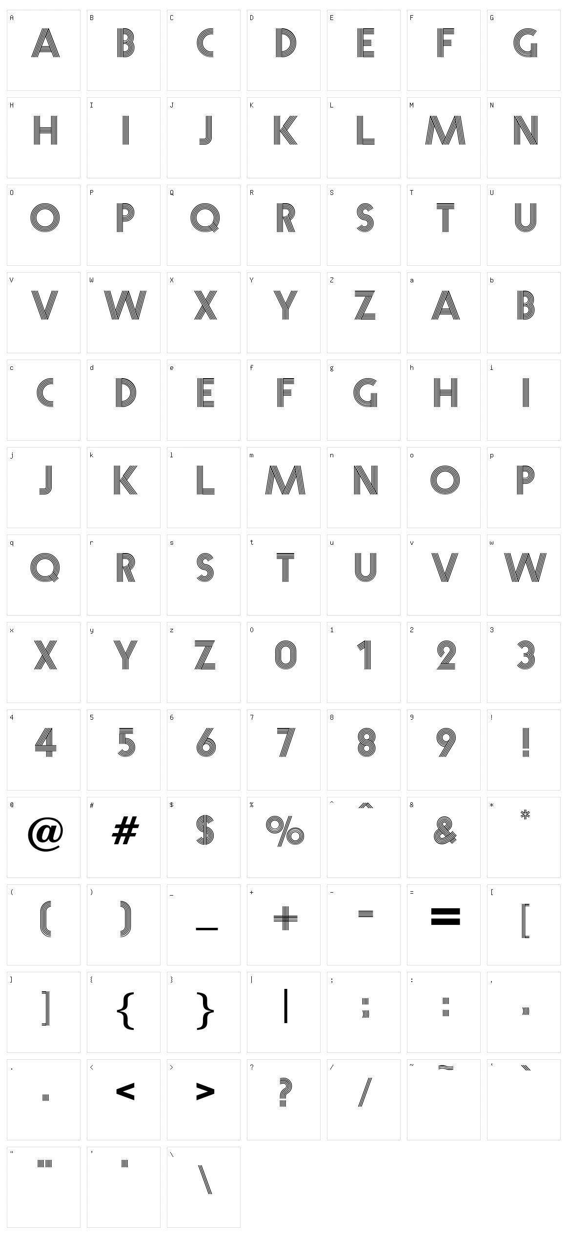 Prisma Character Set