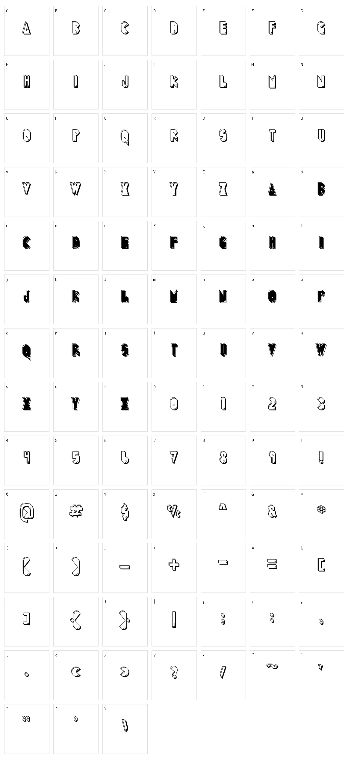 PuckMan Character Set