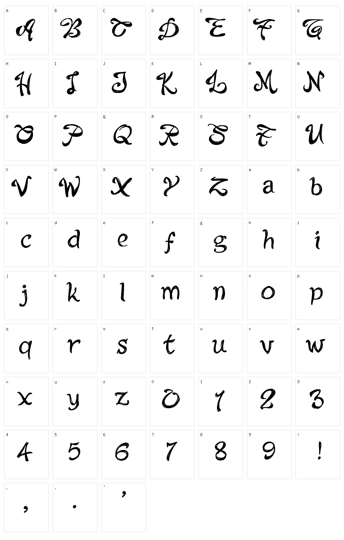 PW Alabama Character Set