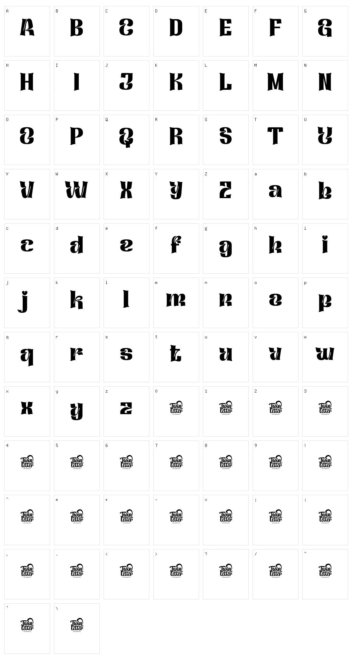 Qafidut Character Set