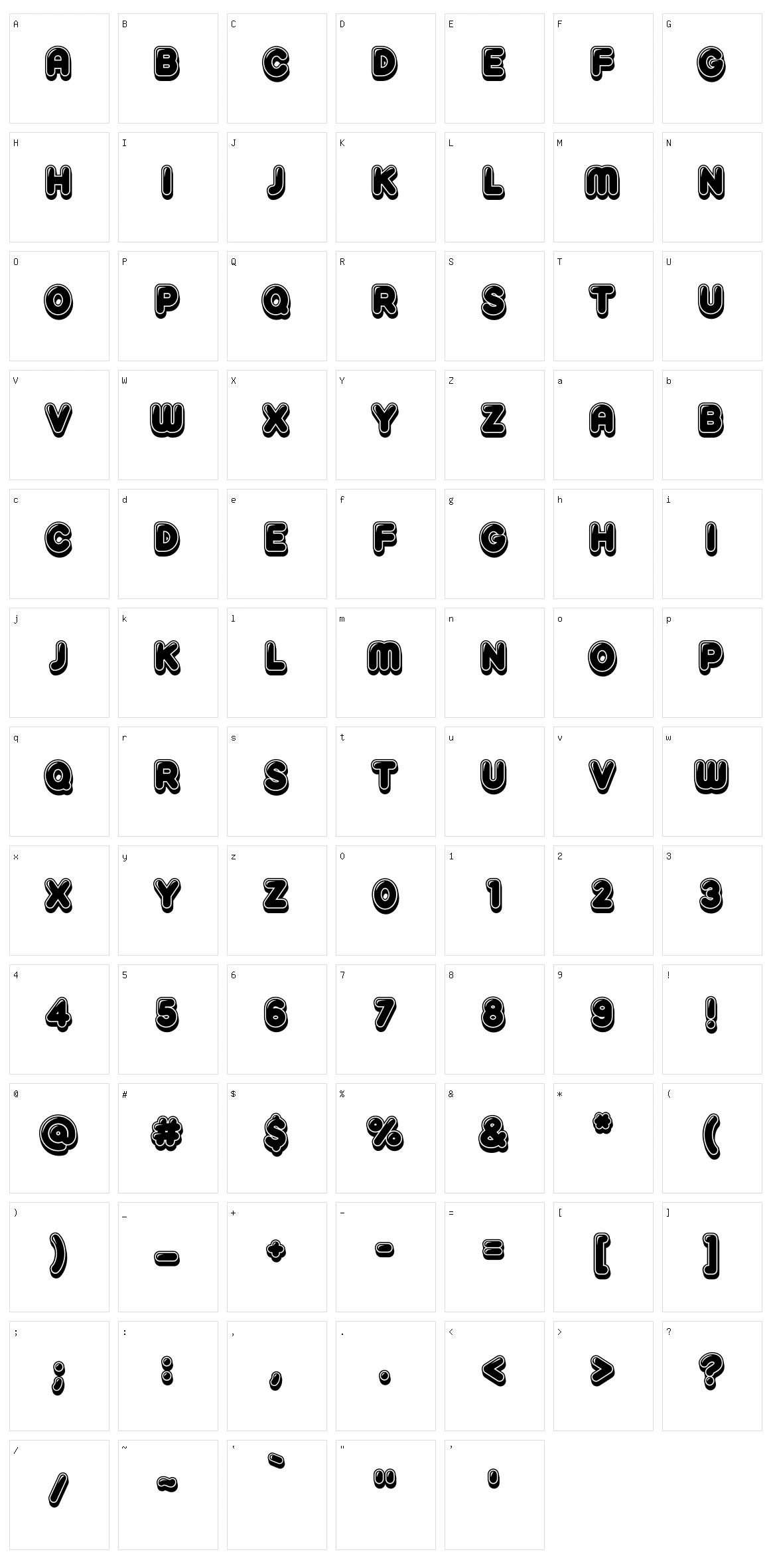 Reglisse Character Set