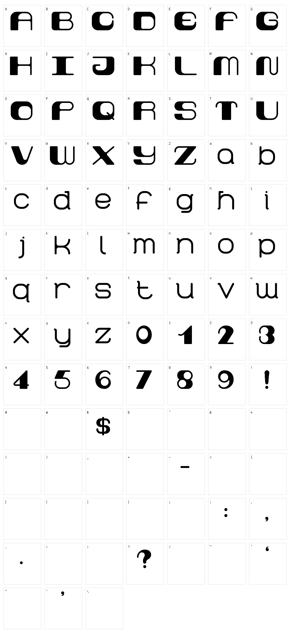 Retro 60 Character Set