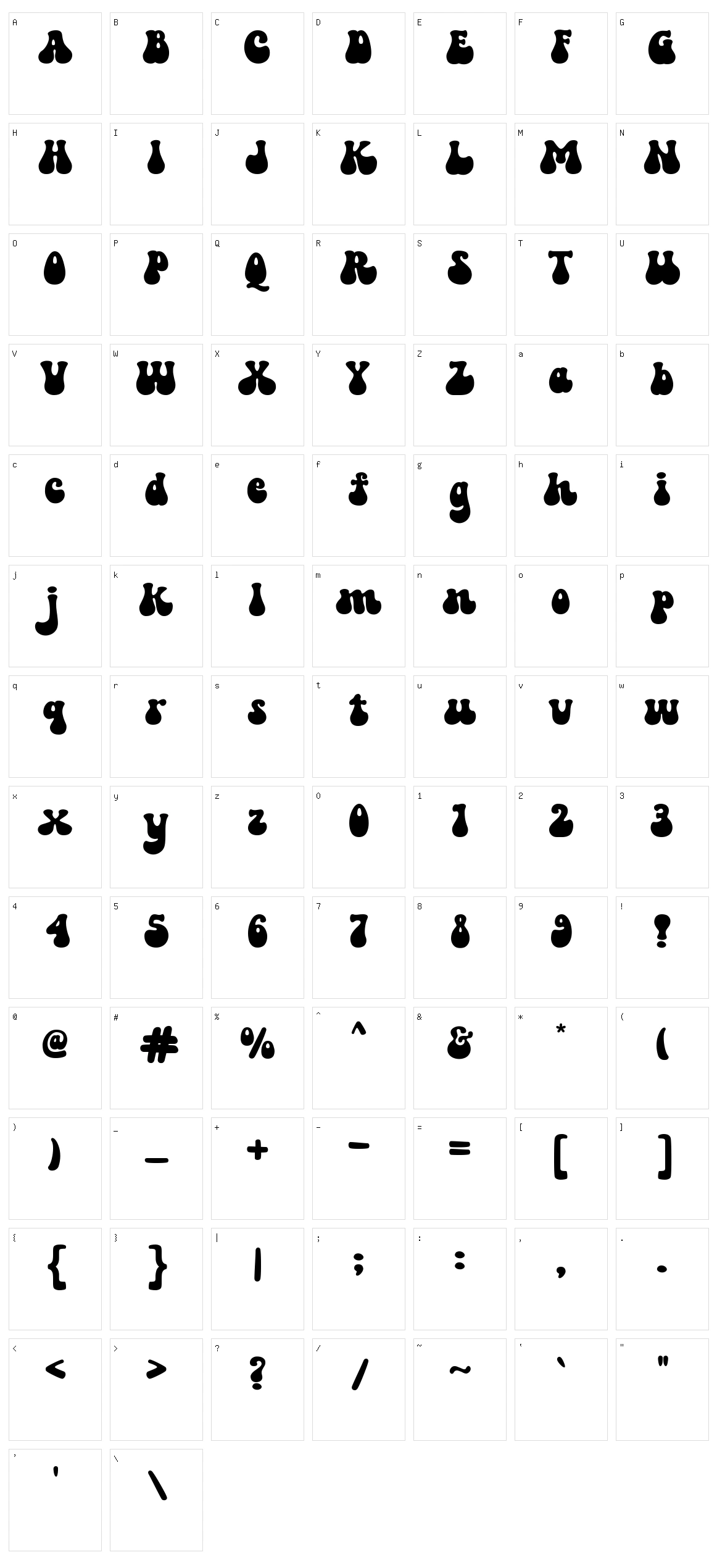 Retro Groovy Character Set