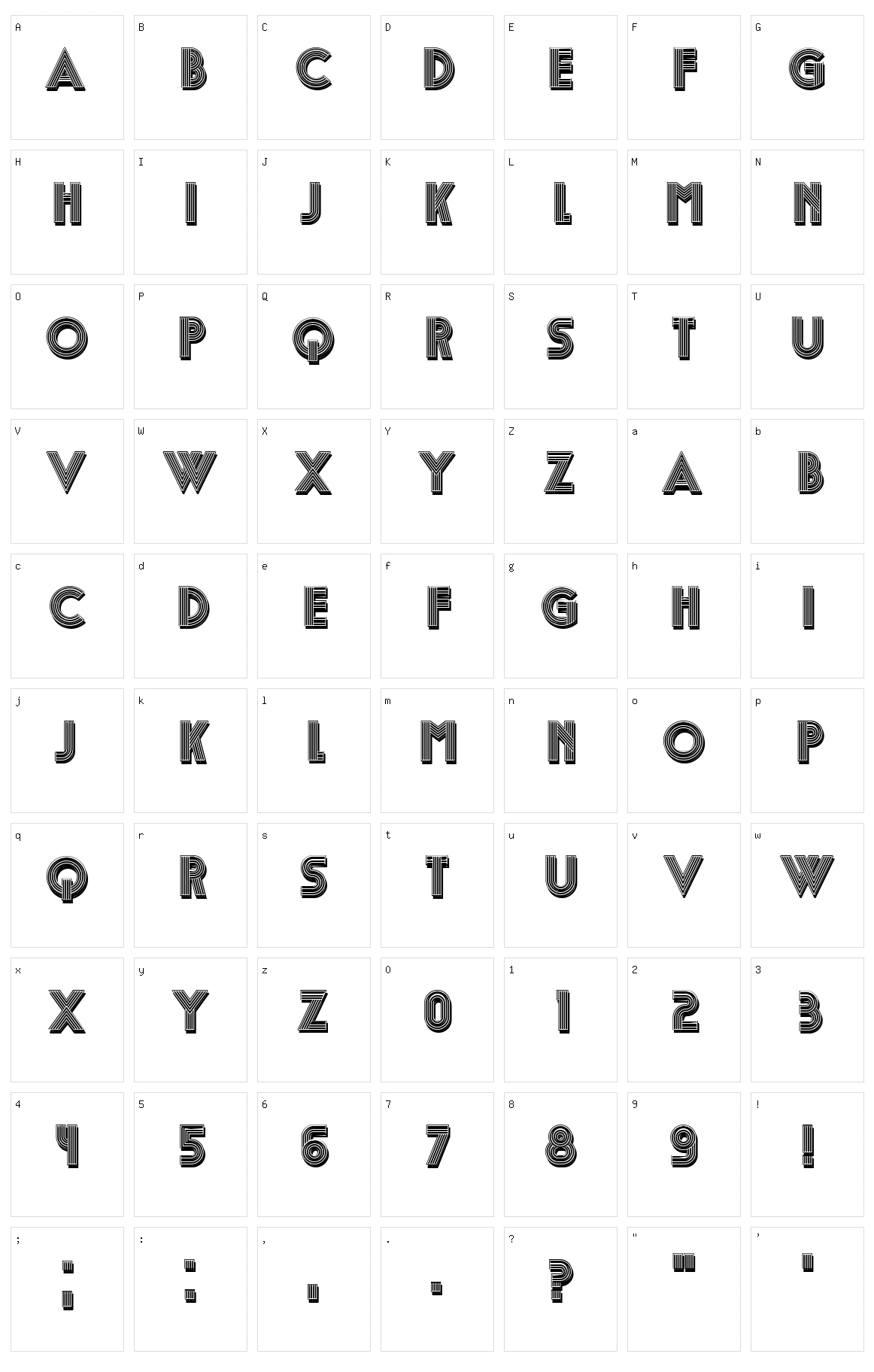 Retro Typo Character Set
