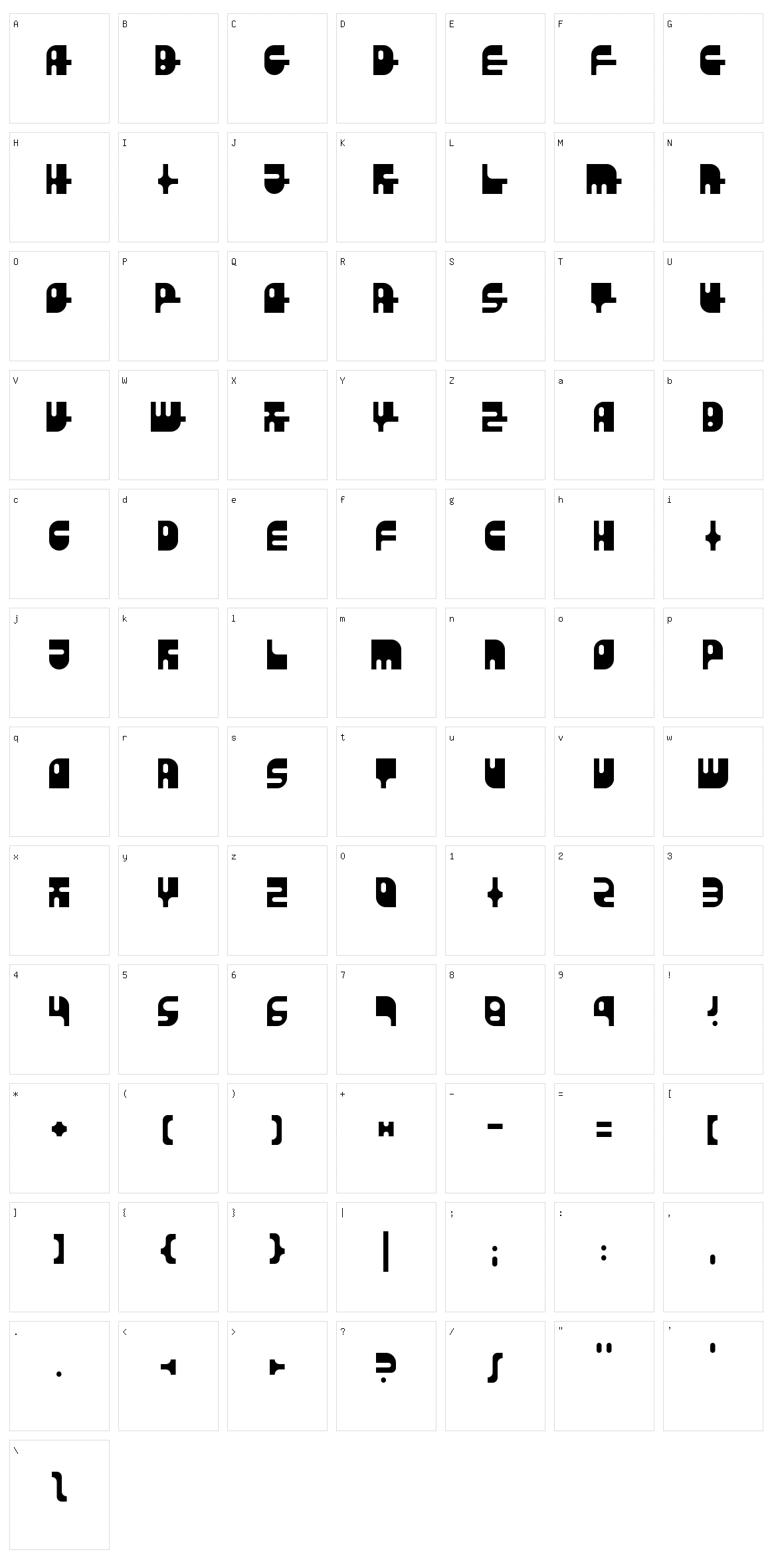 Revidendum Character Set