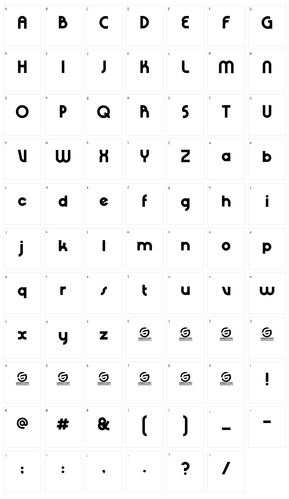 Rhino Sans Character Set