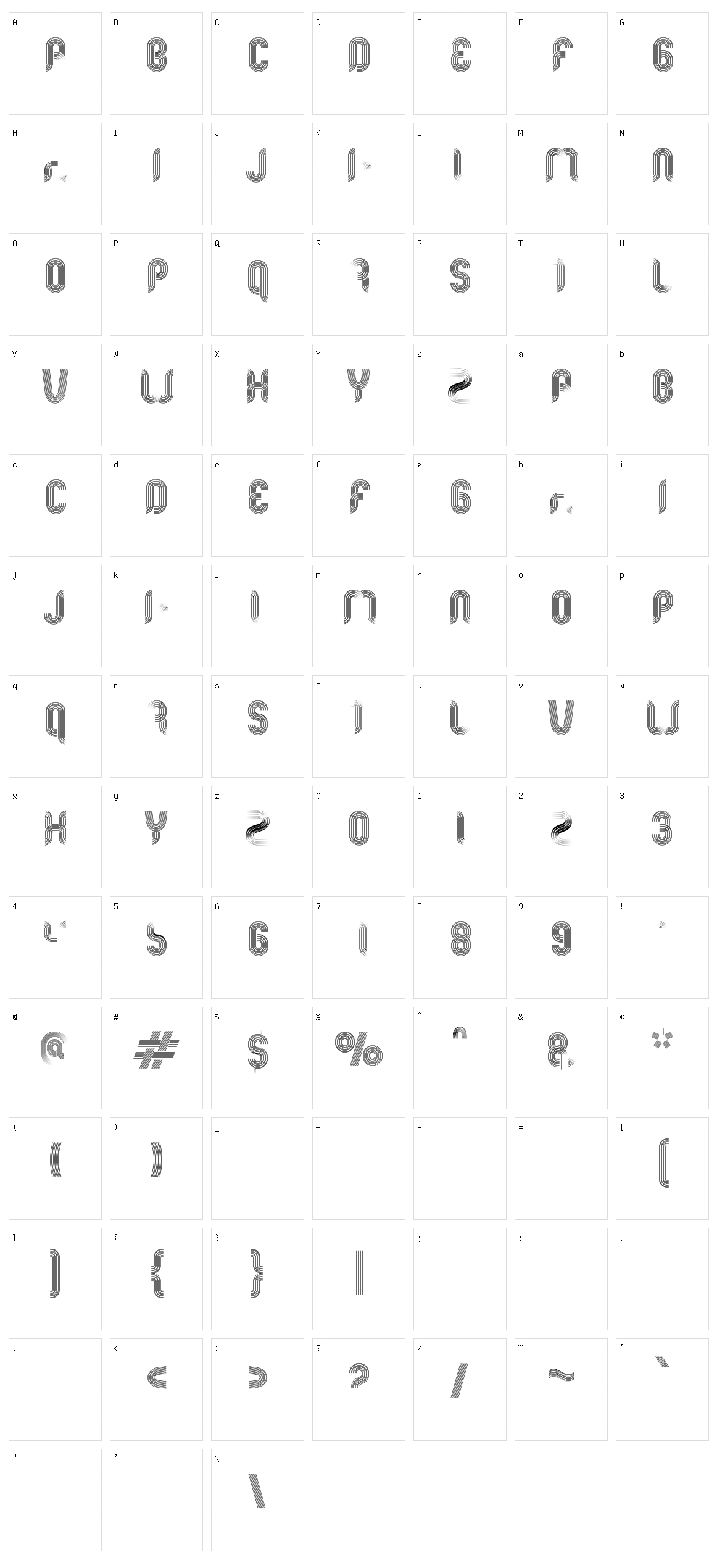 Roads Character Set
