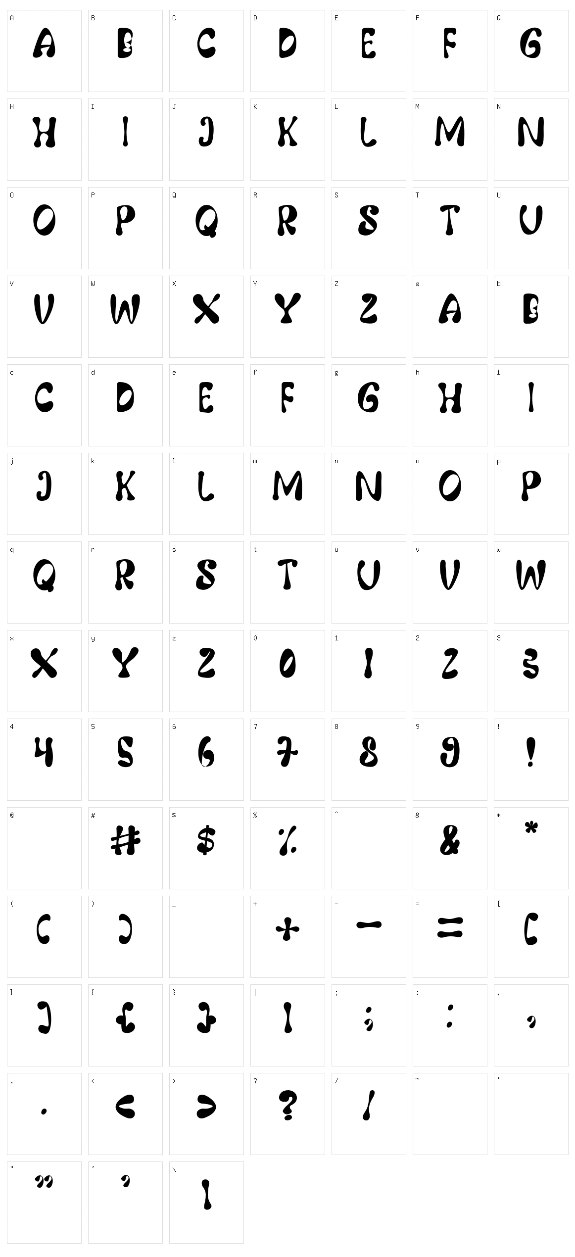 Rockly Character Set