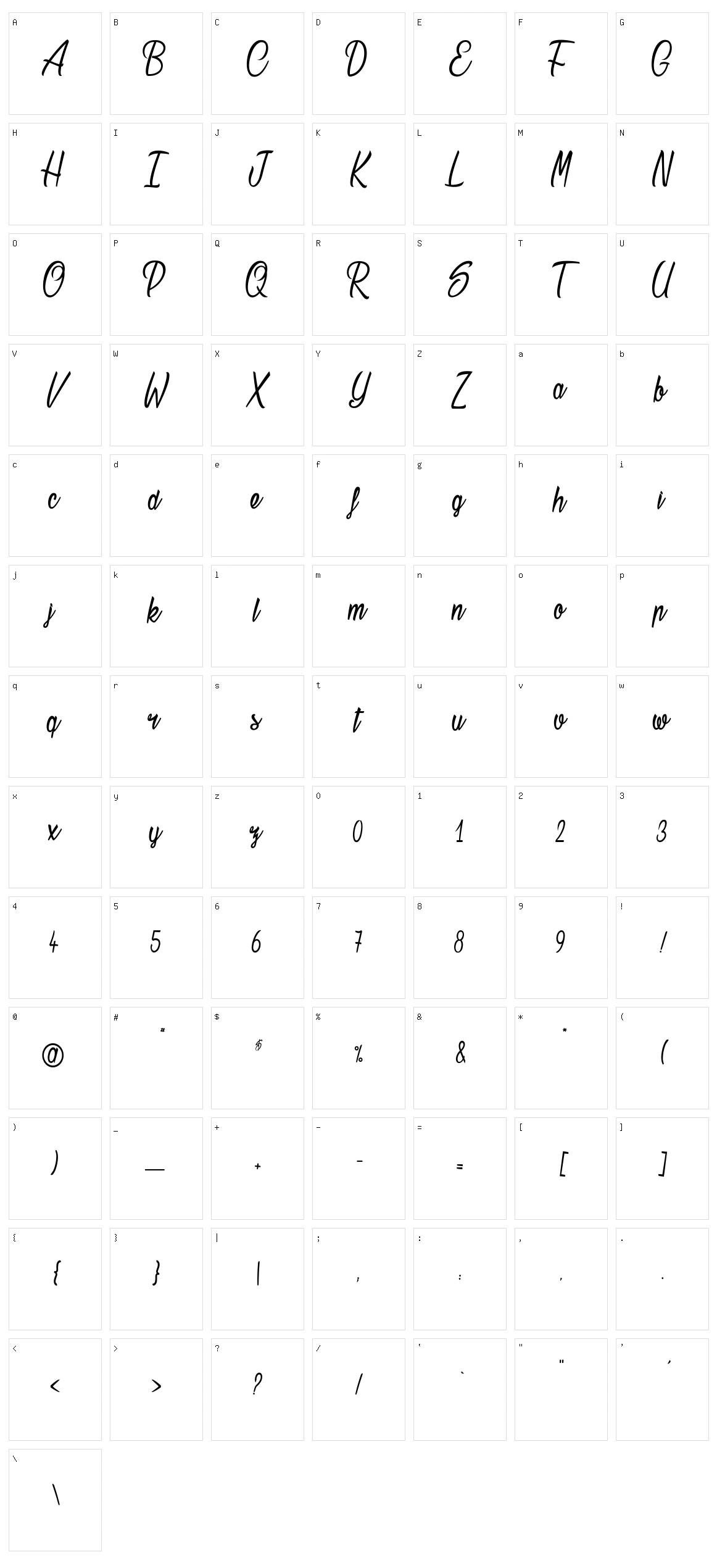Stardust Character Set