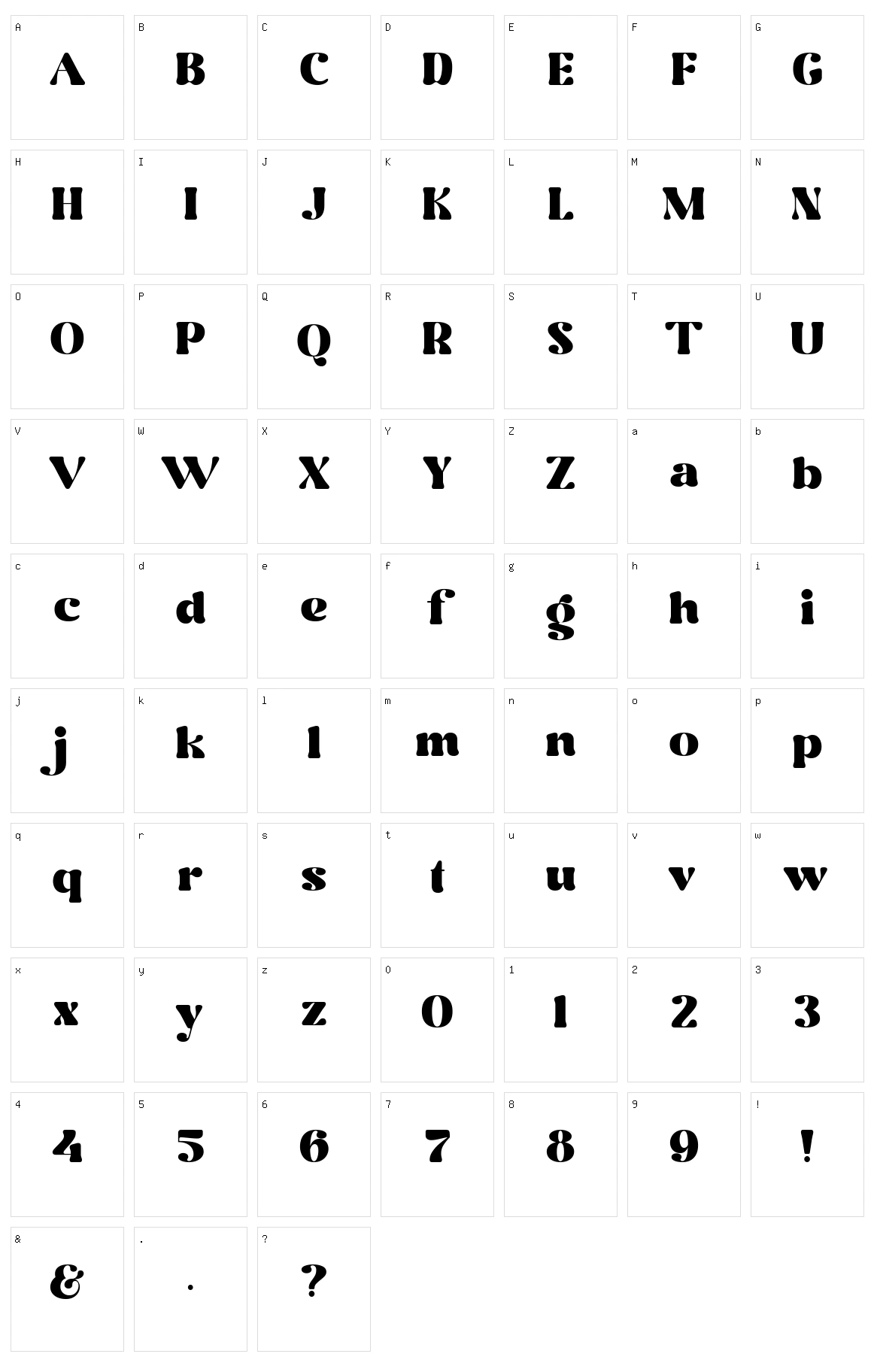 Rottran Character Set