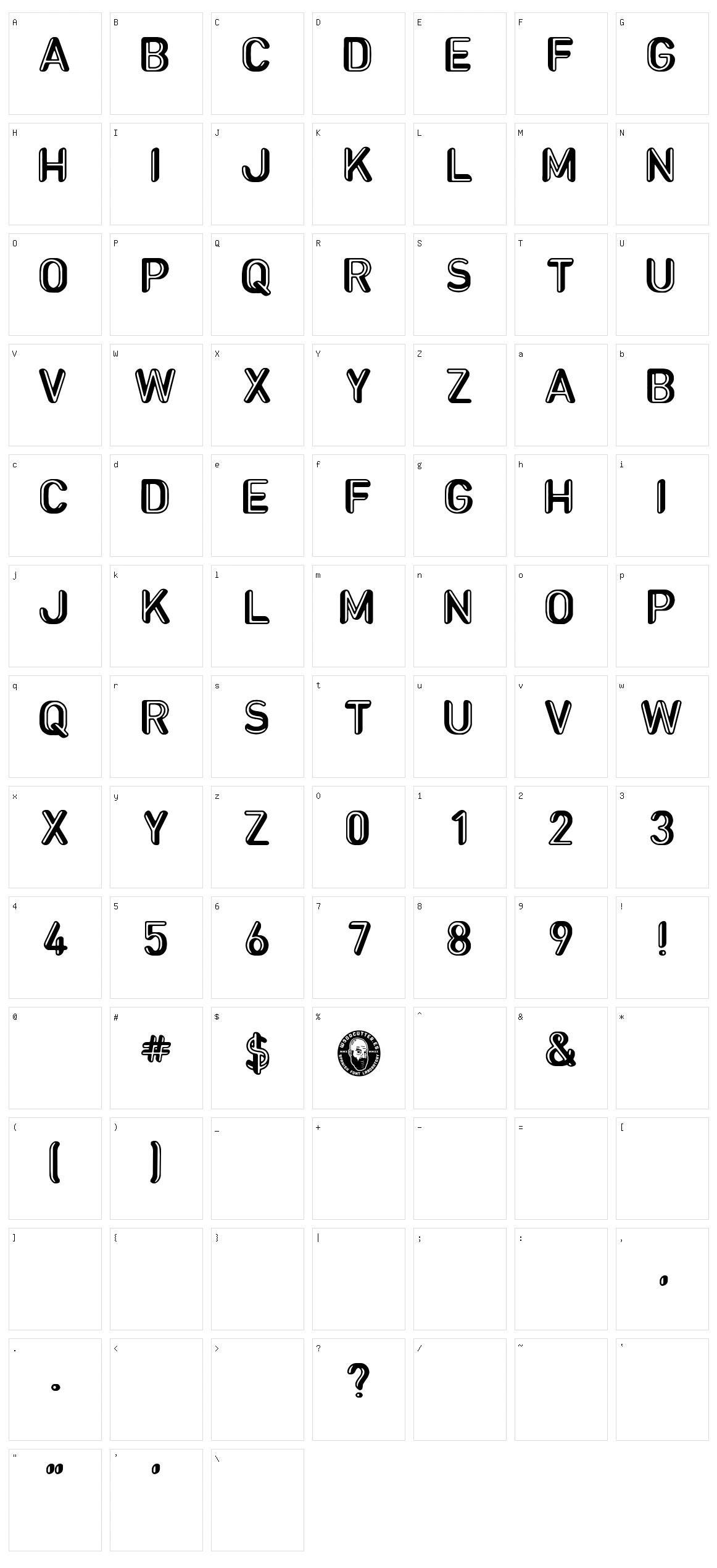 Royal Dimensions Character Set