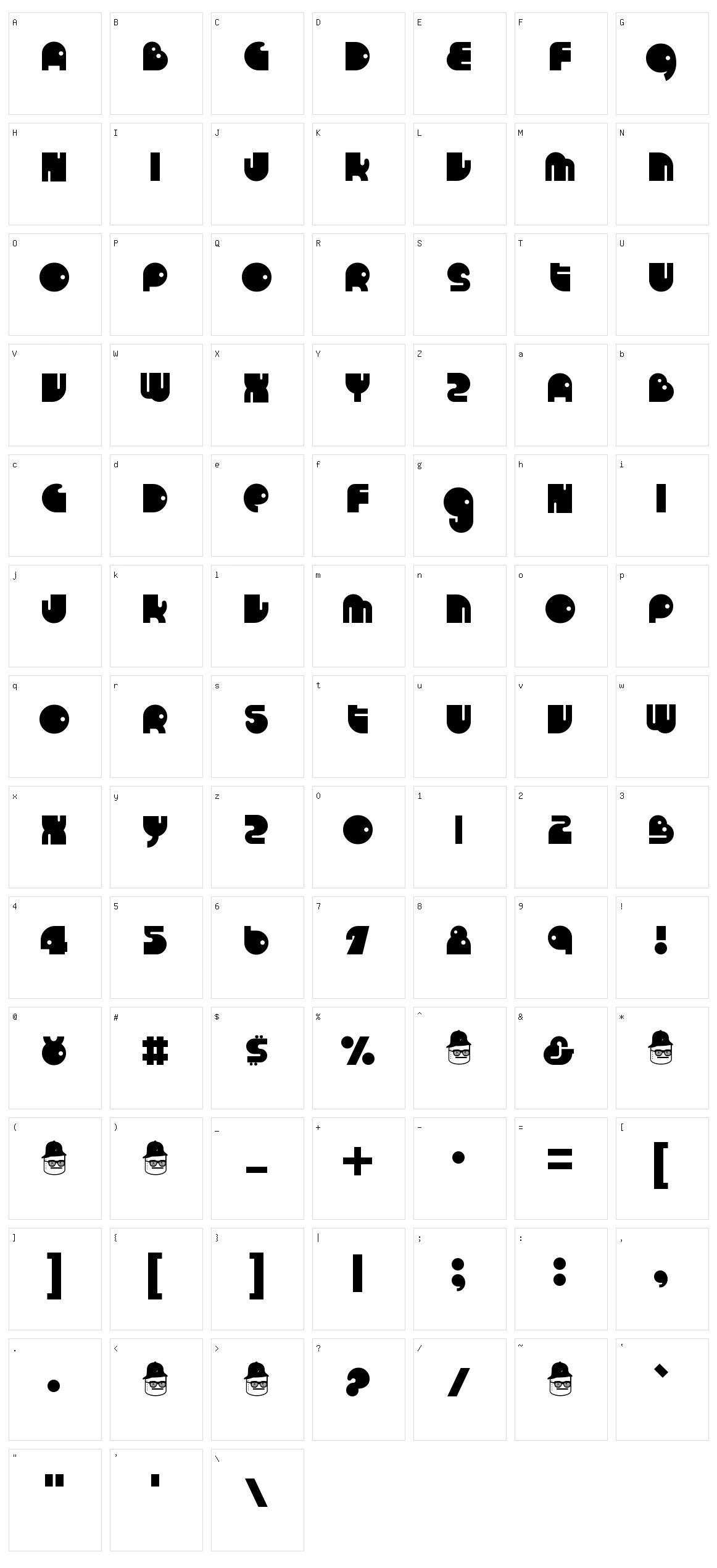 Run Tron 1983 Character Set