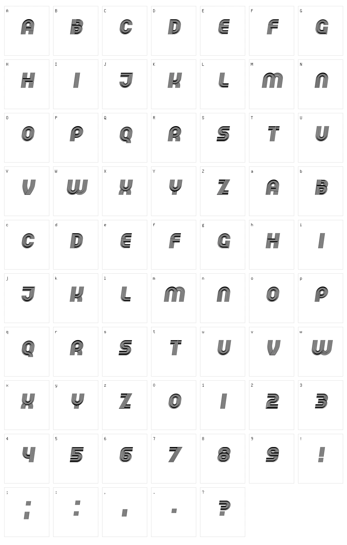 Running Character Set