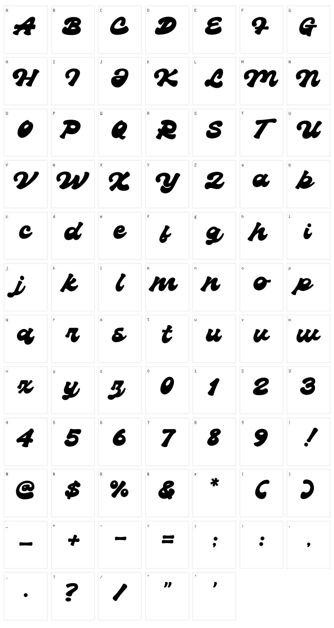 Sellia Character Set