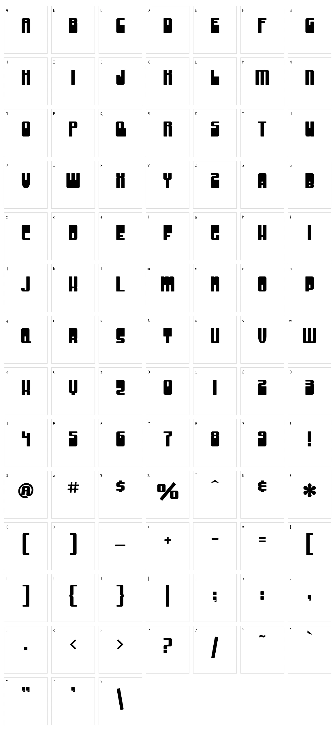 SF Groove Machine Character Set