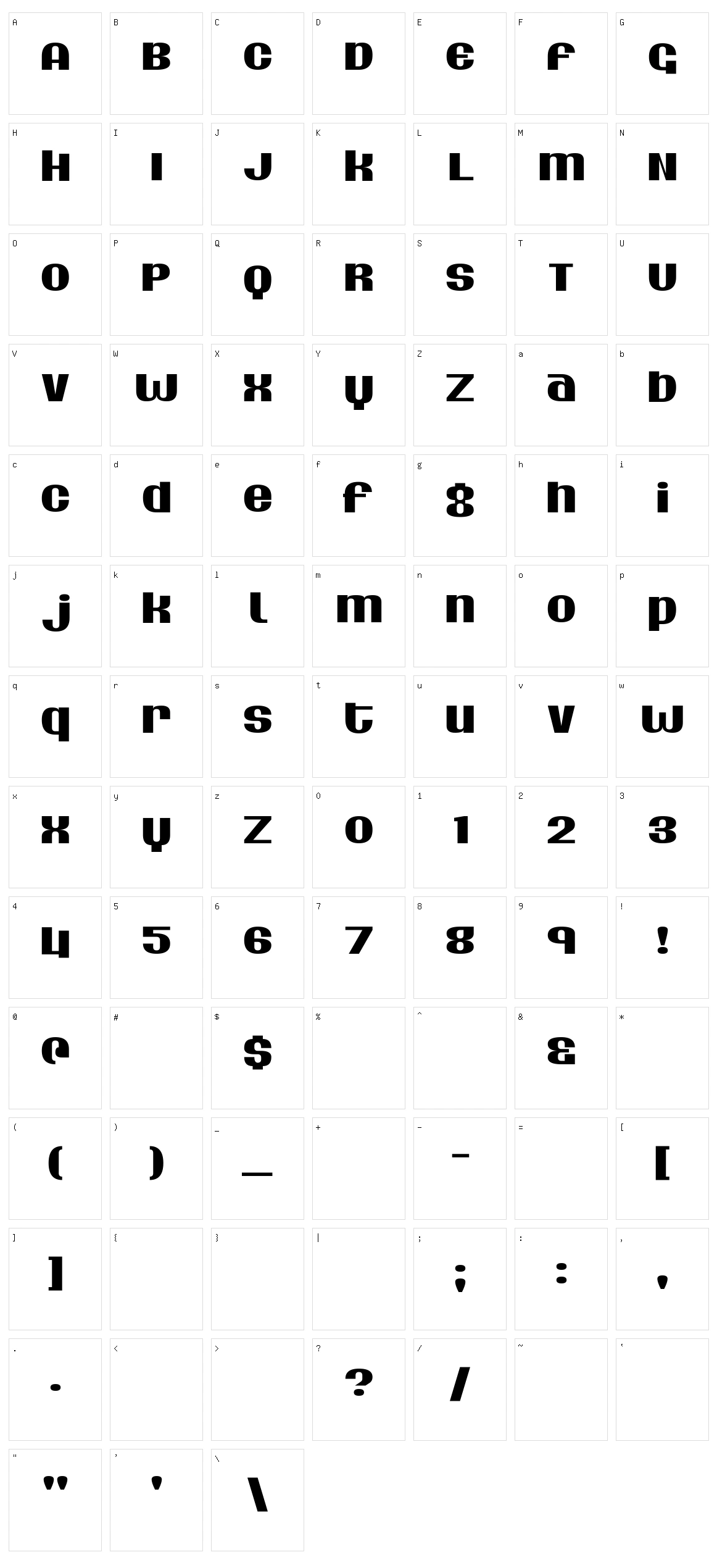 Silver Dollar Character Set