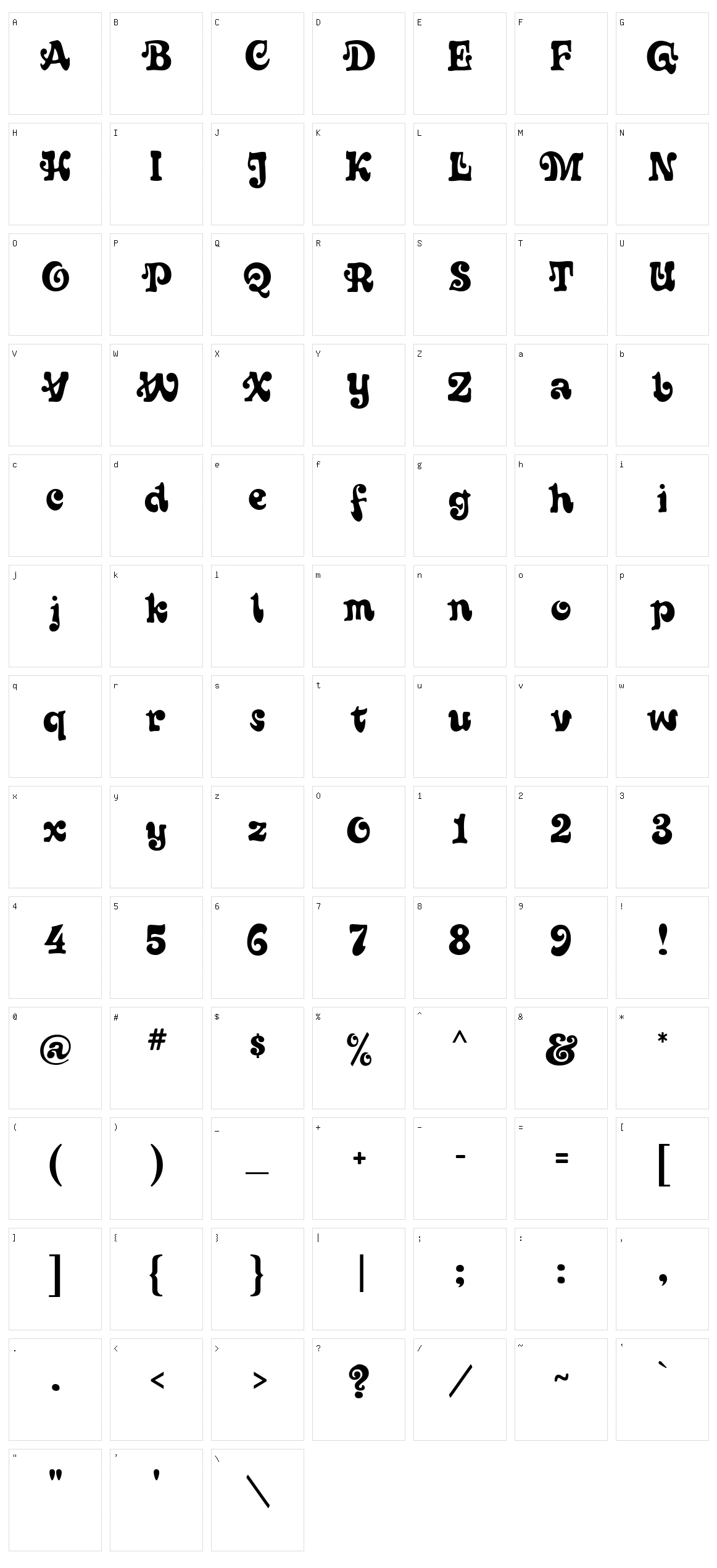 Sixties Character Set