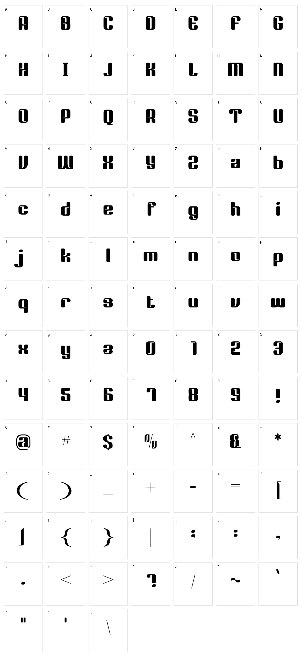 Sporty Vista Character Set