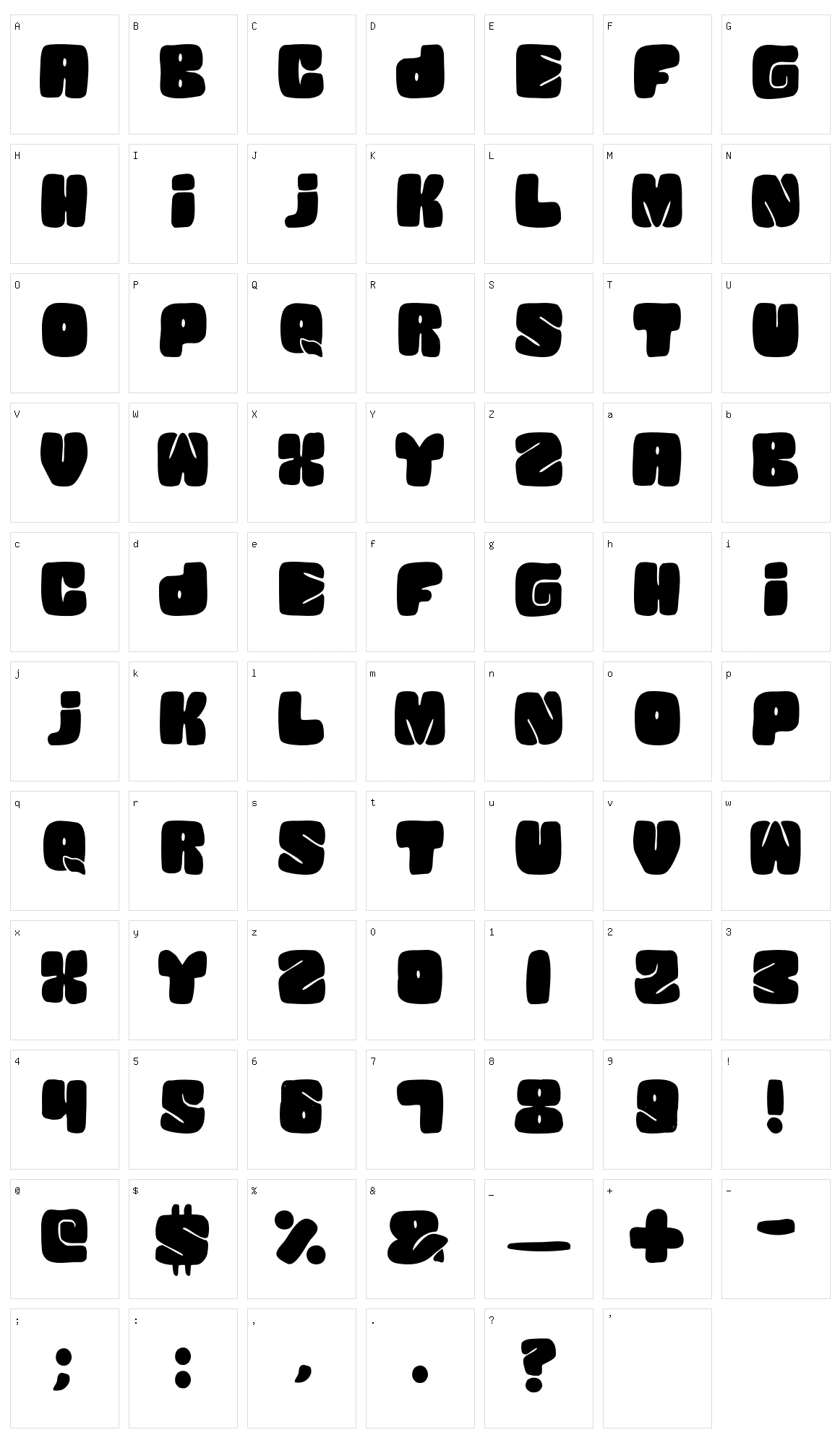 Squanded Character Set