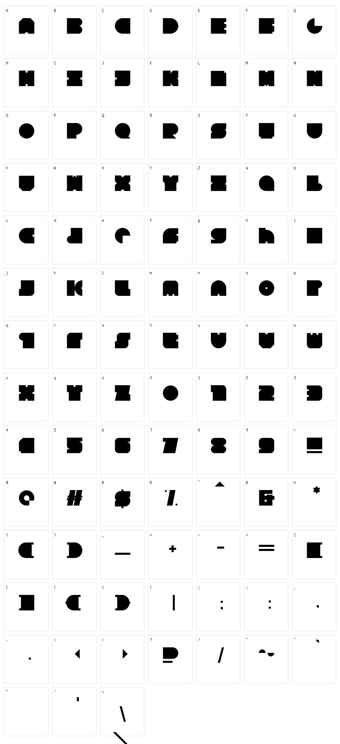 Square 80 Character Set