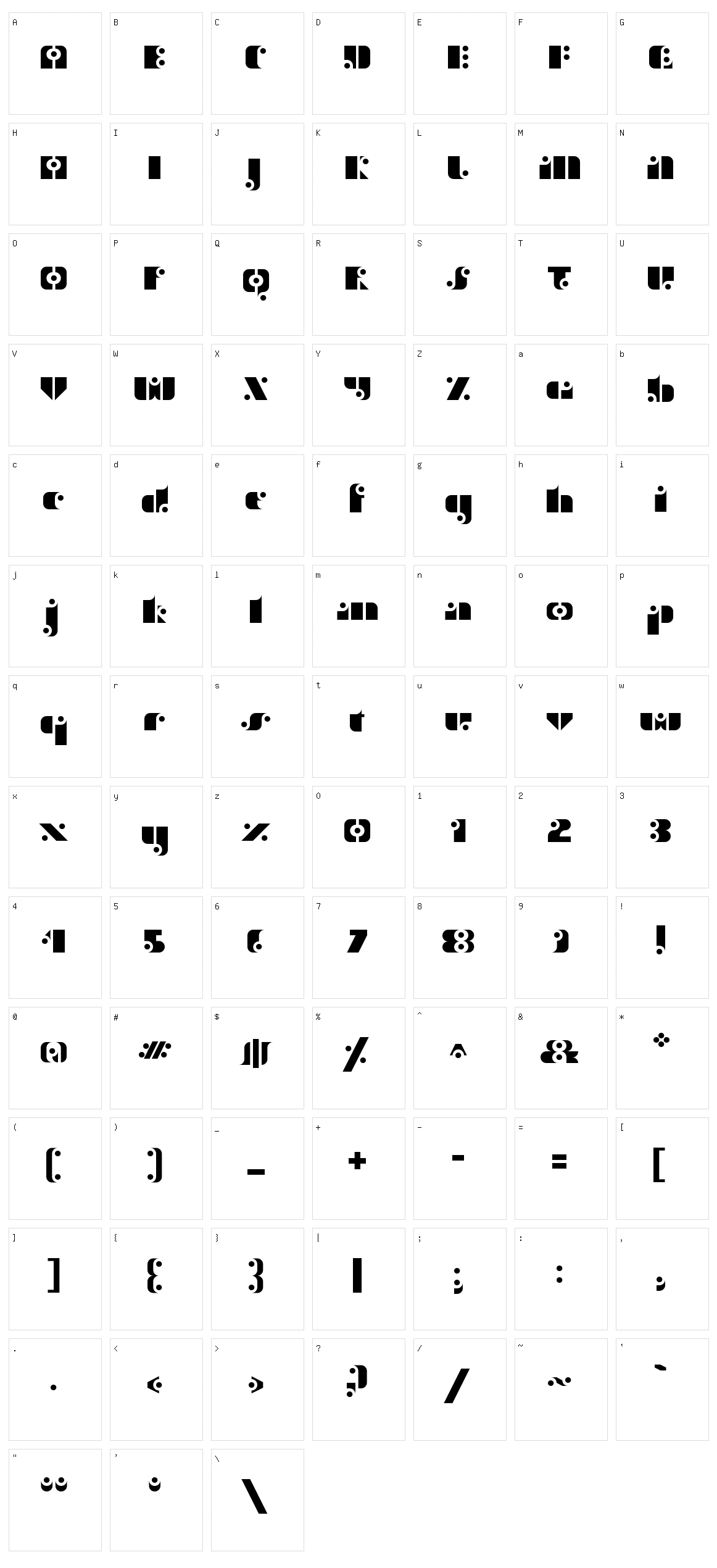 Stencil Funk Character Set