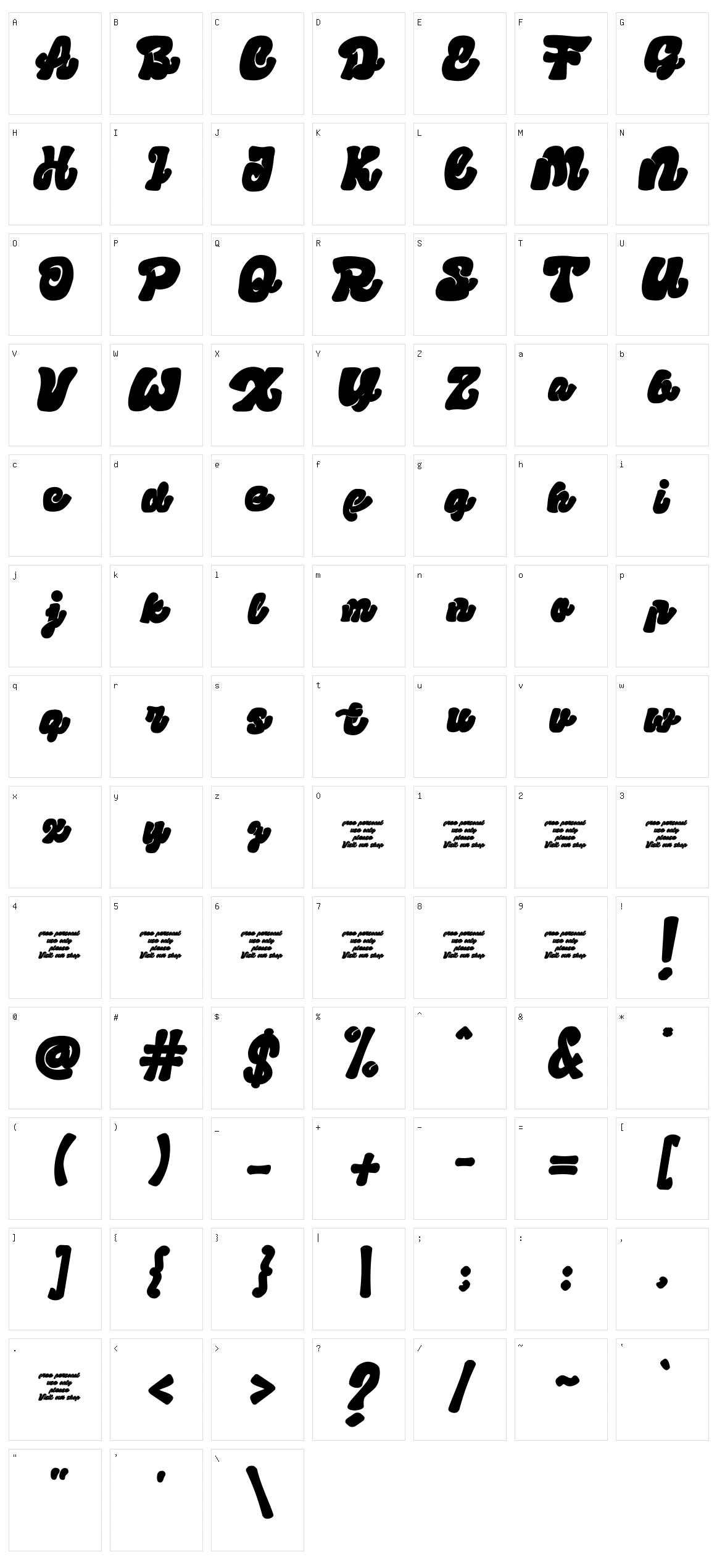 Sumringah Character Set