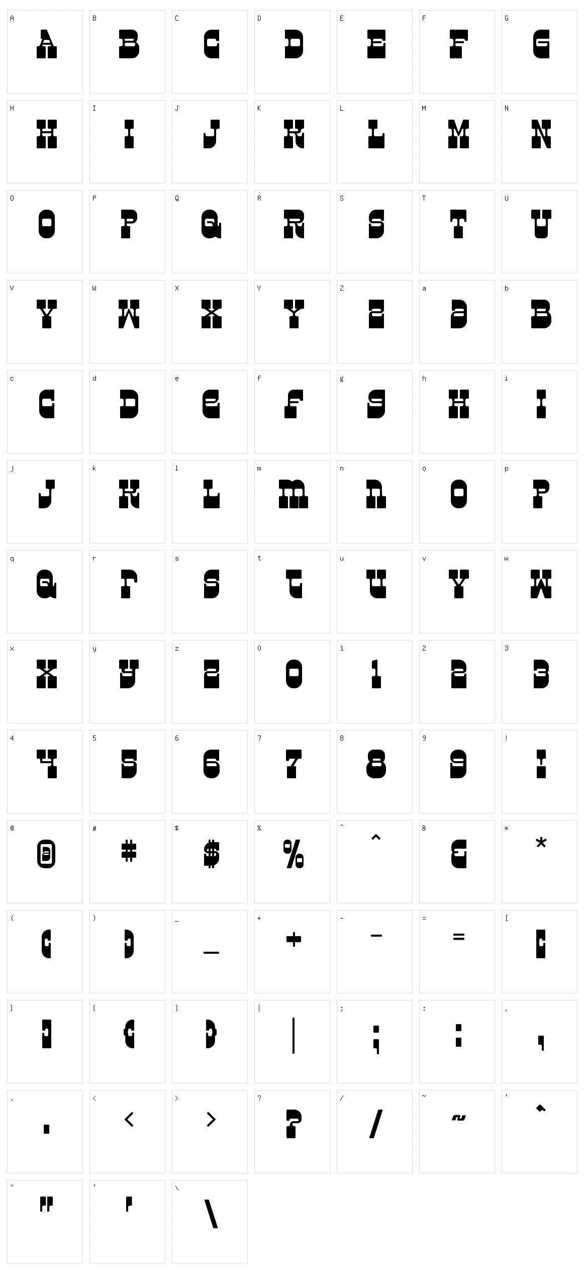 Superfly Character Set