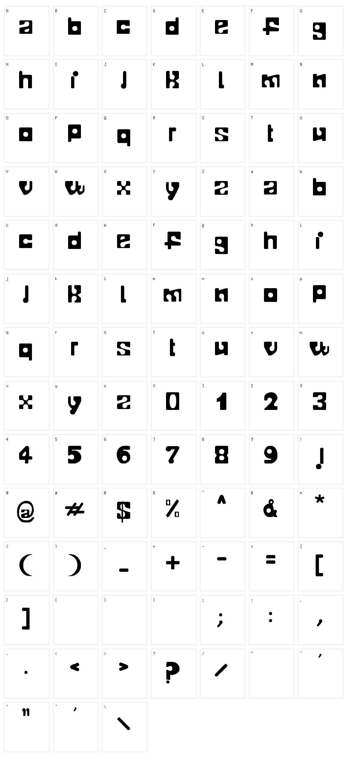 Telopone Character Set