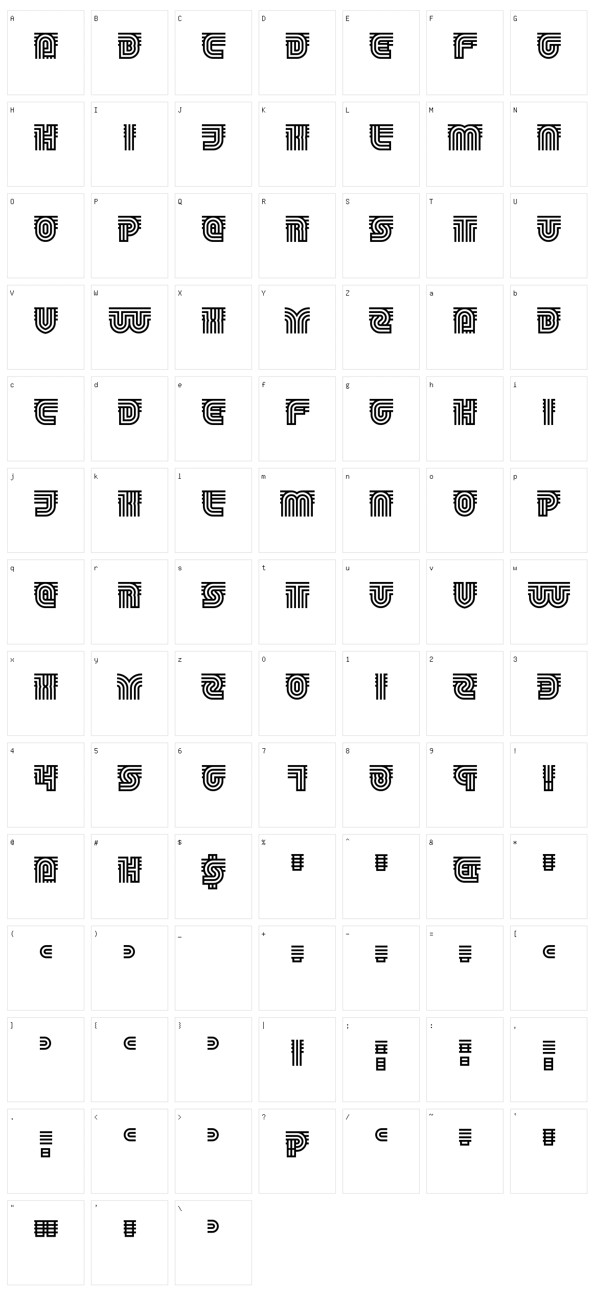 Track and Shield Character Set