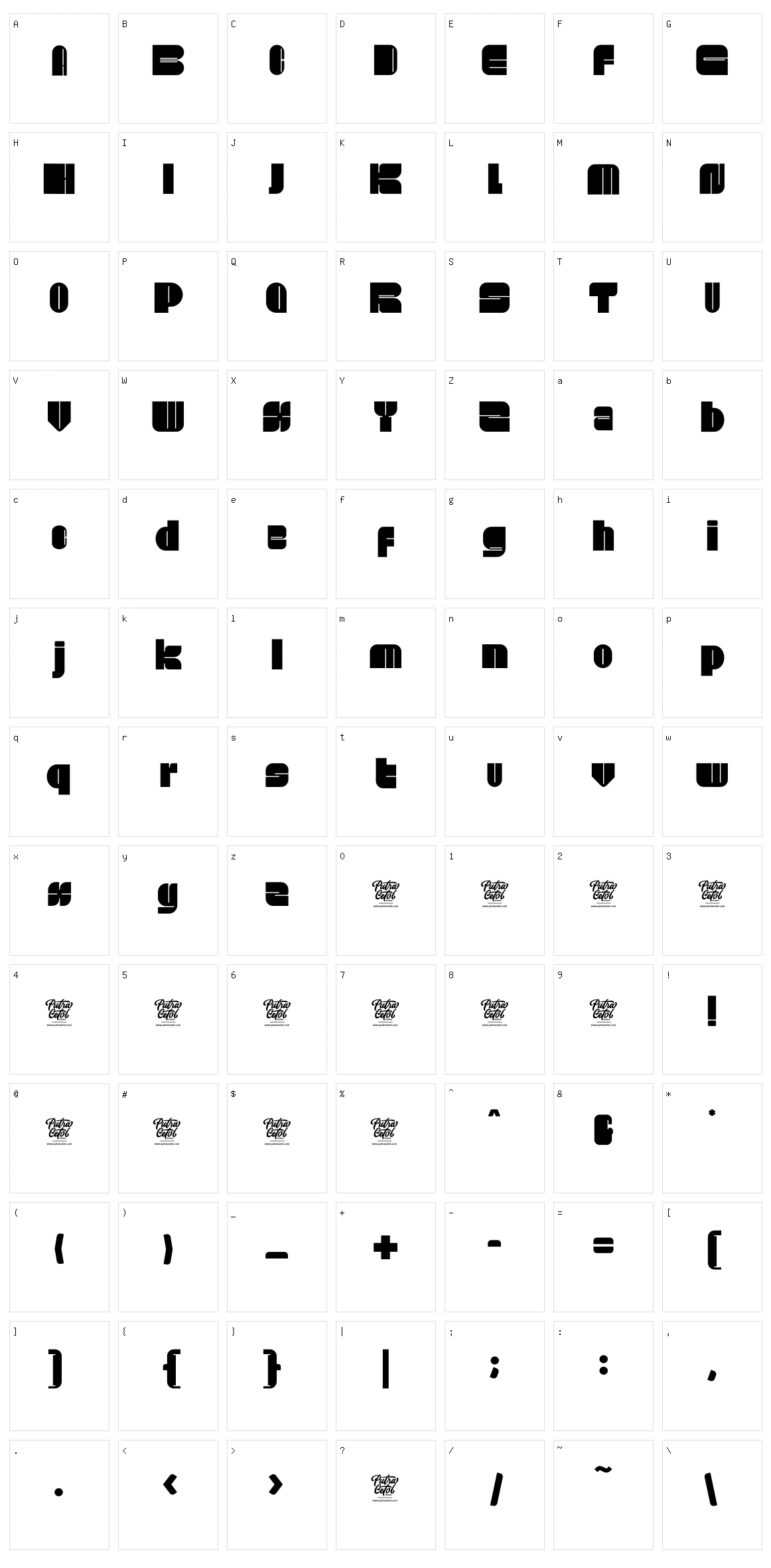 Truck Machine Character Set