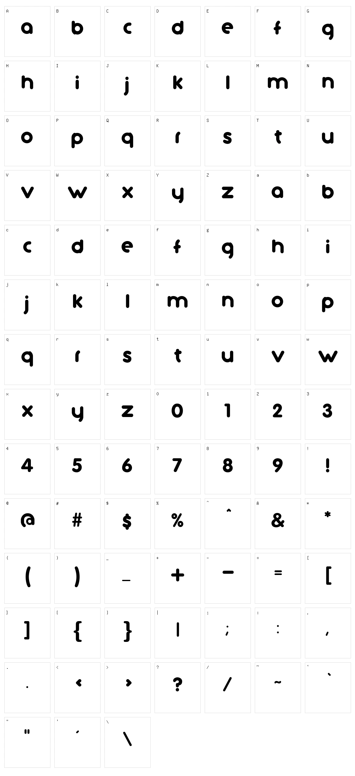 Tutano.cc Character Set