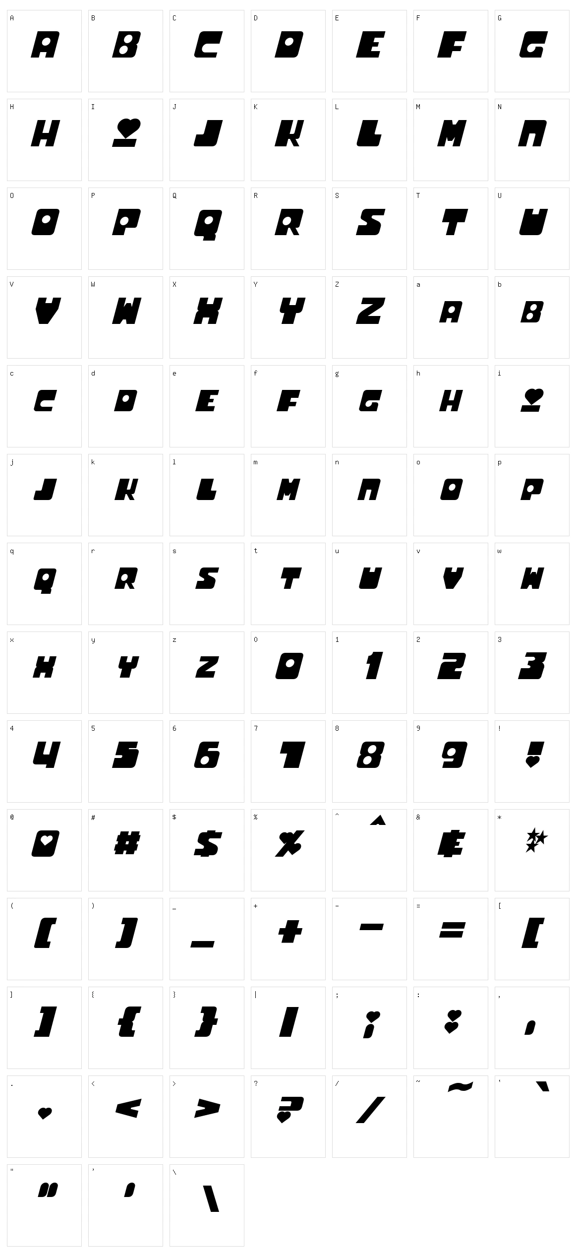 Utonium Character Set