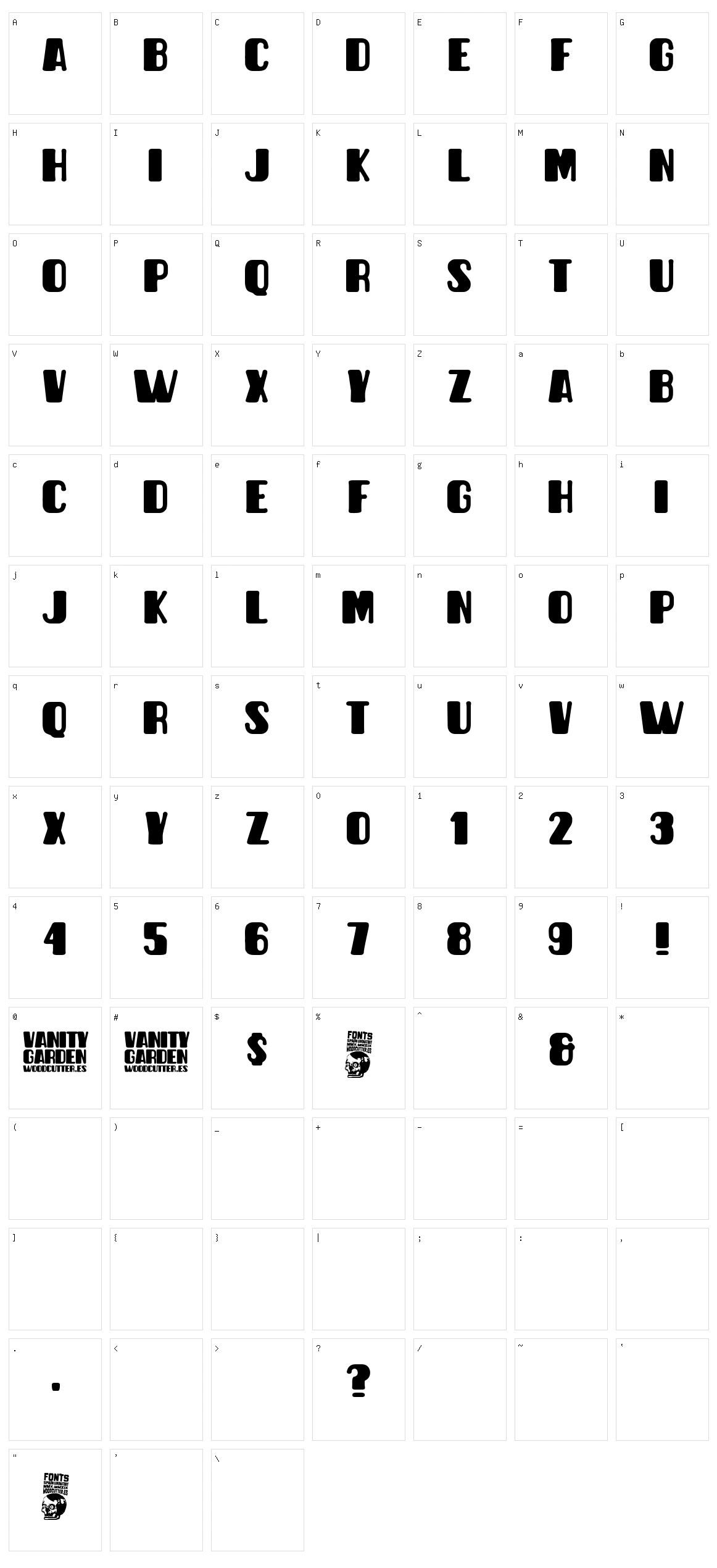 Vanity Garden Character Set