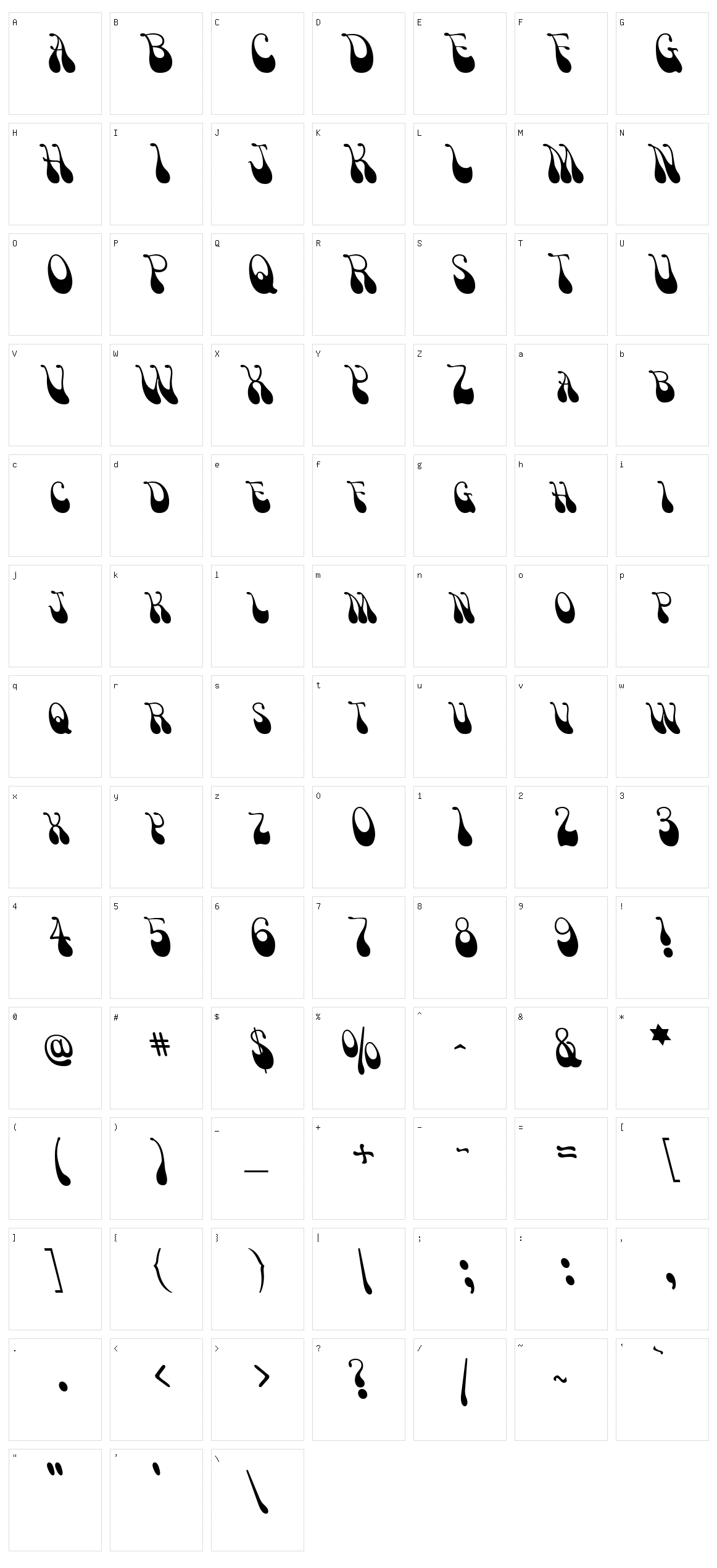 Victor Moscoso Character Set